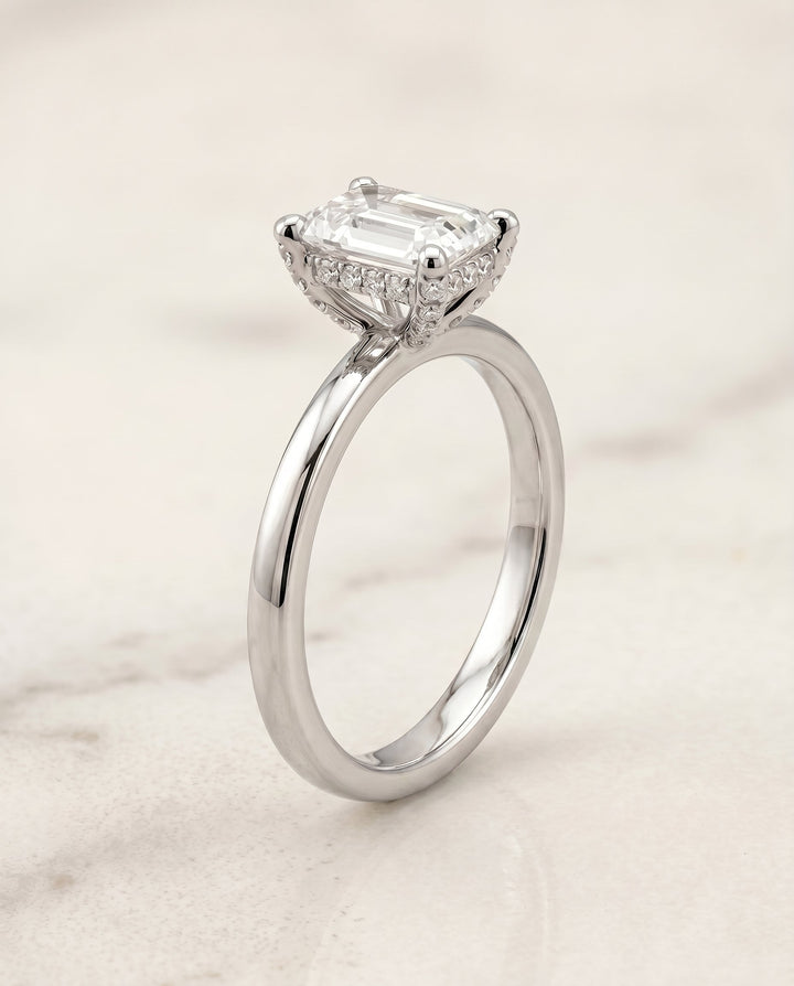 The Lana Select Hidden Halo Engagement Ring with Lab Diamond in 18K White Gold - view 2
