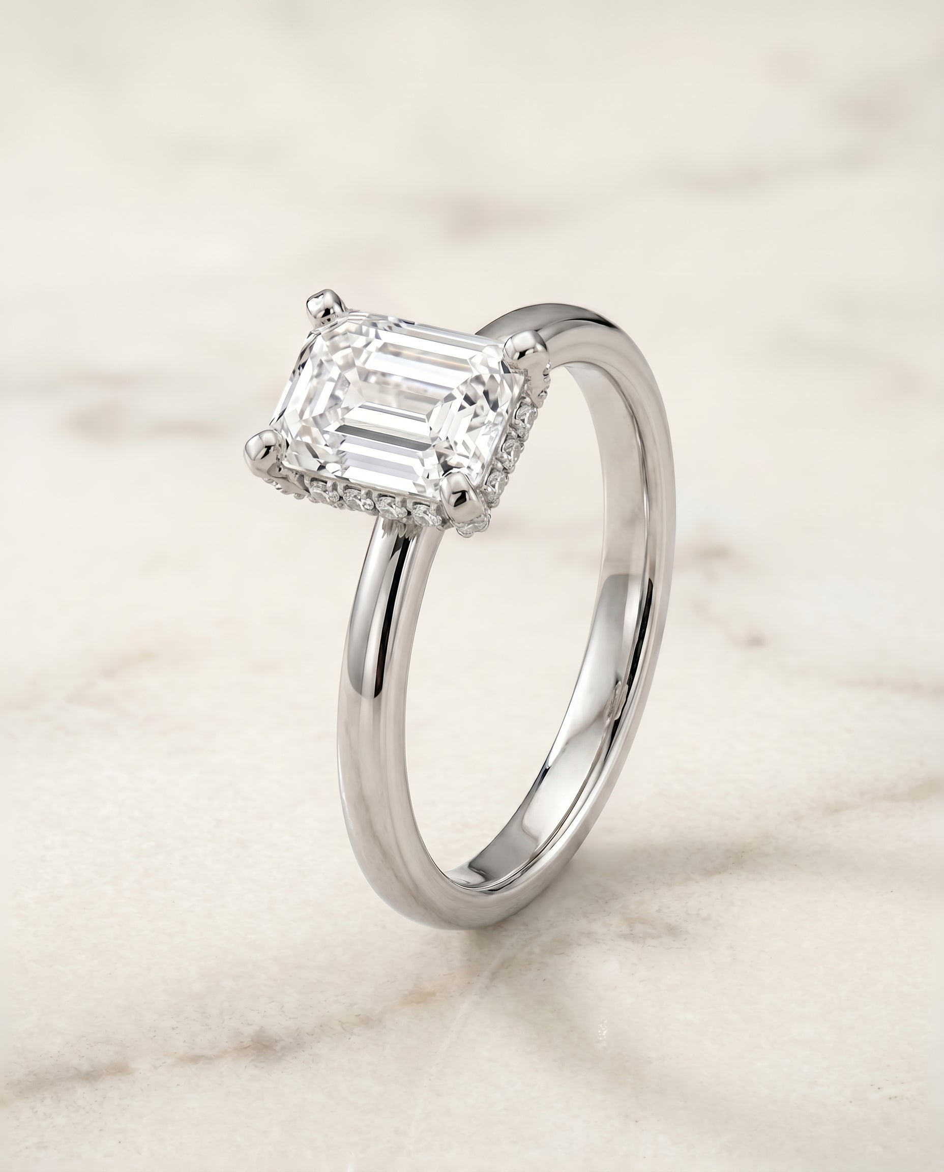 The Lana setting for emerald diamonds, made to order in Platinum | RockHer