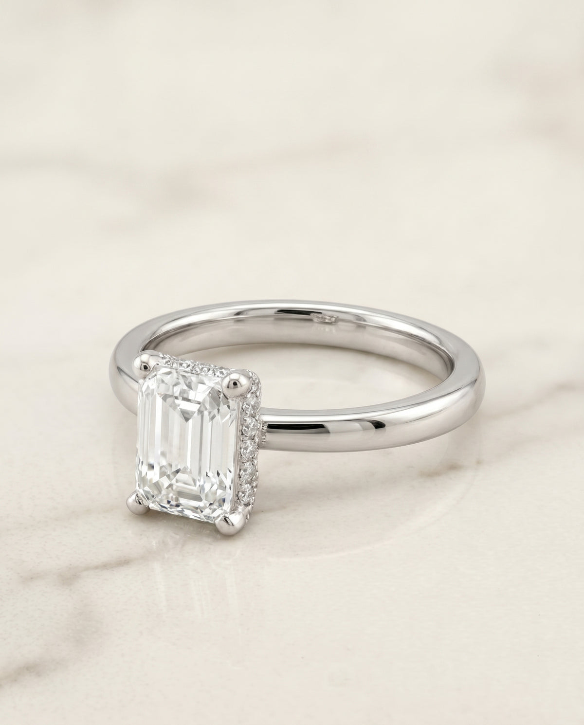 The Lana emerald engagement ring setting in Platinum | RockHer