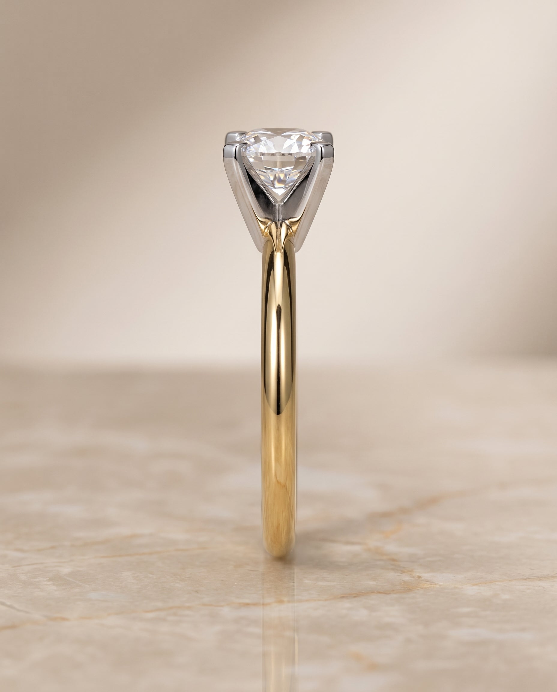 The Lolette setting for cushion diamonds, made to order in 18K Yellow Gold | RockHer