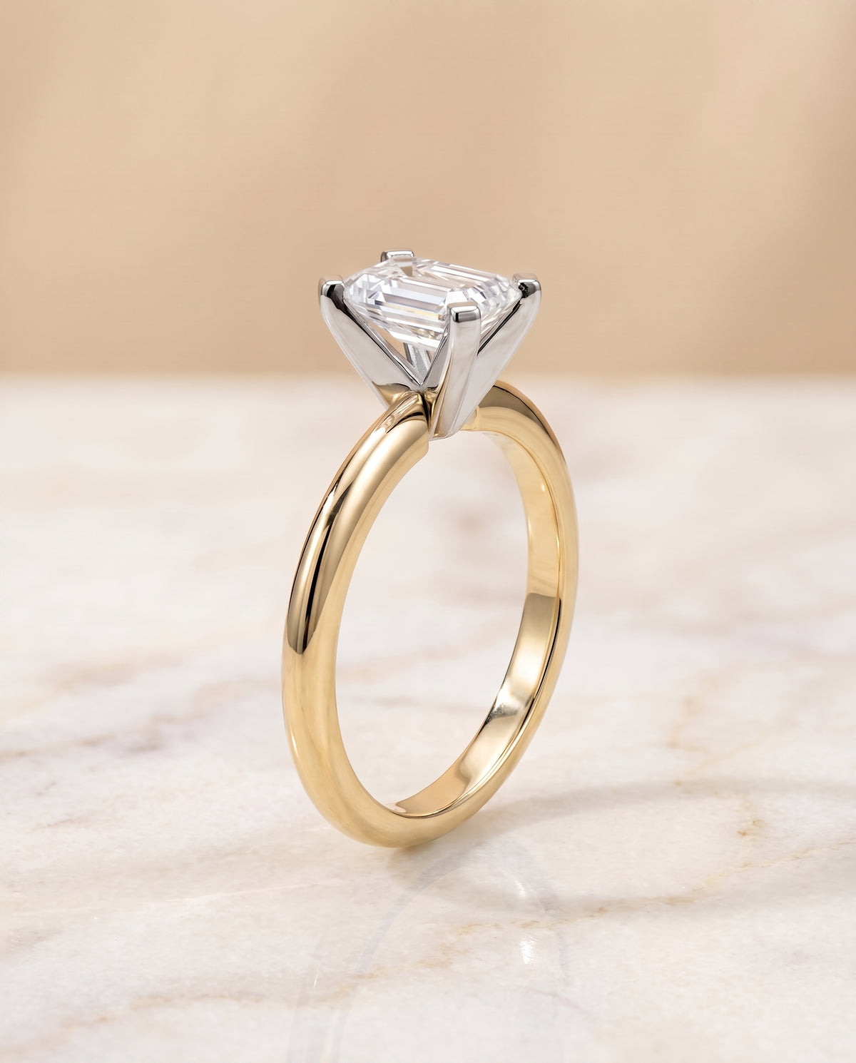The Lolette emerald engagement ring setting in 18K Yellow Gold | RockHer