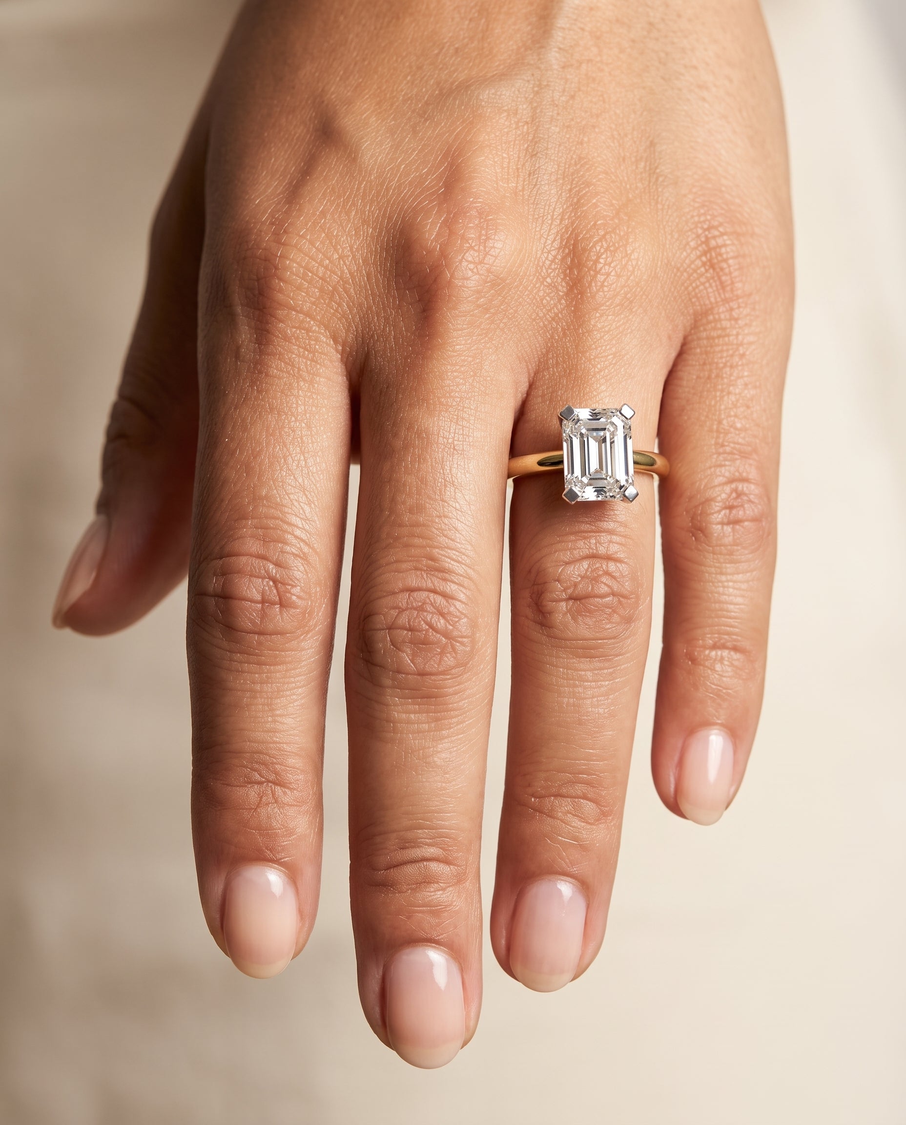 The Lolette engagement ring setting in 18K Yellow Gold, classic low base solitaire cut design | RockHer