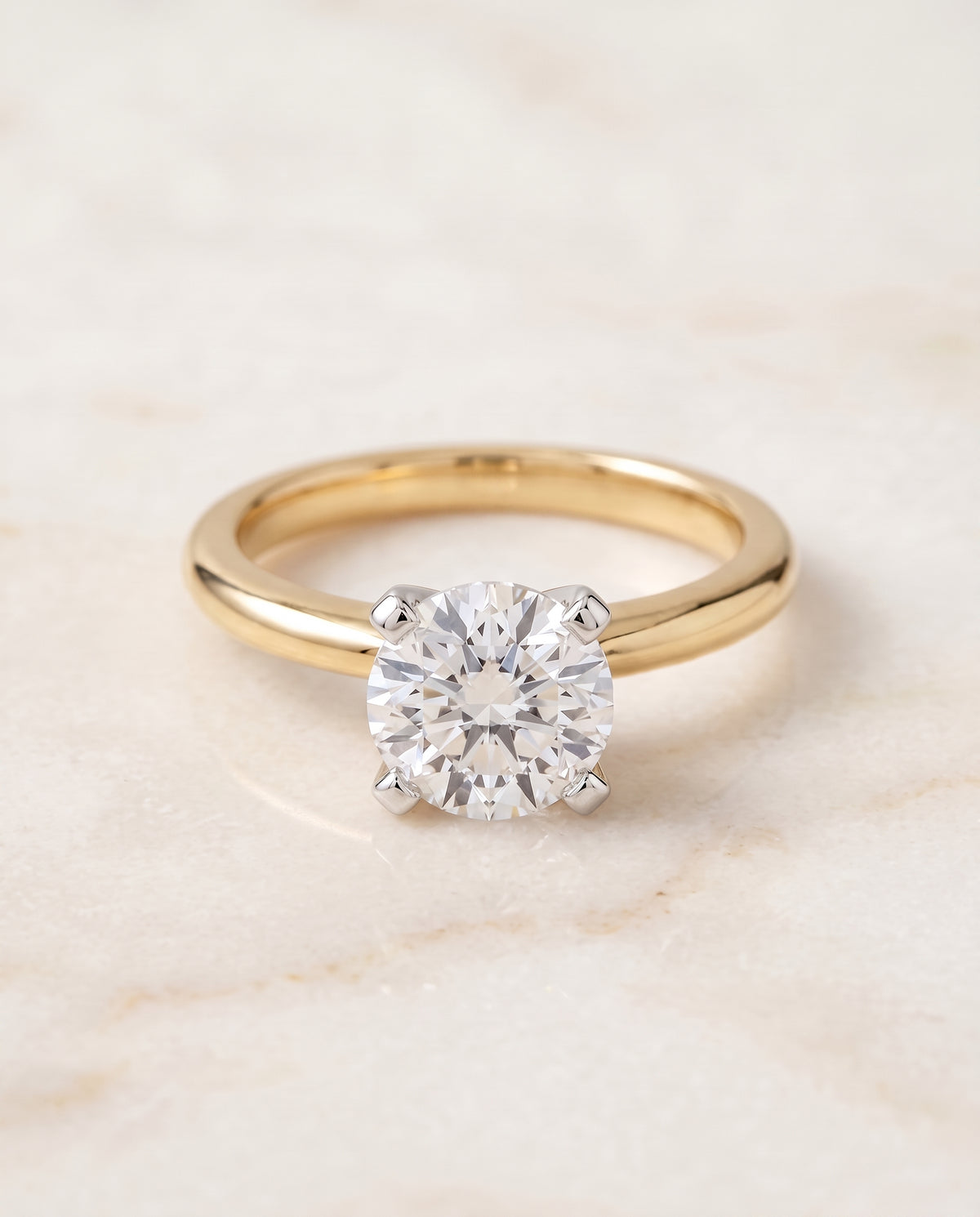 The Lolette round engagement ring setting in 18K Yellow Gold | RockHer