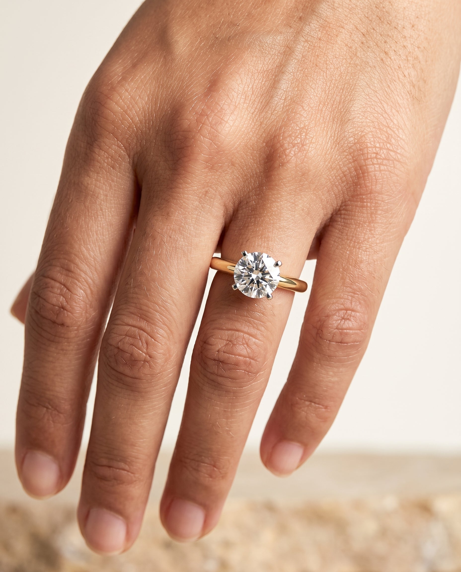 The Lolette engagement ring setting in 18K Yellow Gold, classic low base solitaire design | RockHer