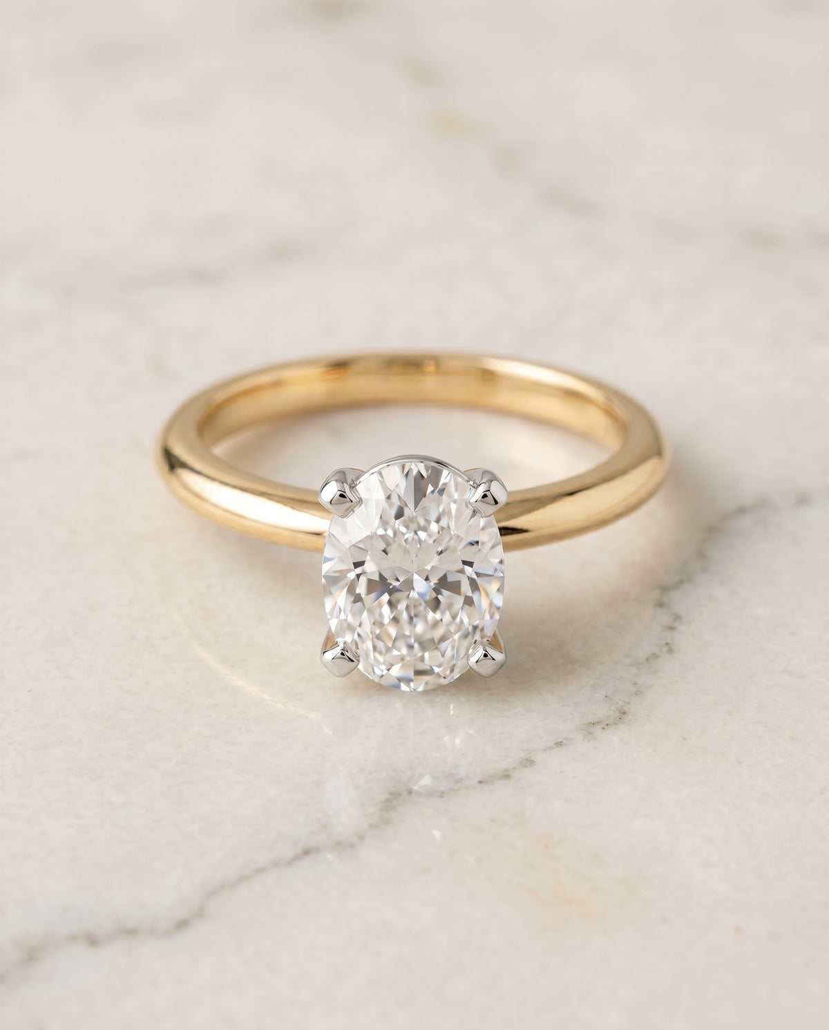 The Lolette oval engagement ring setting in 18K Yellow Gold | RockHer
