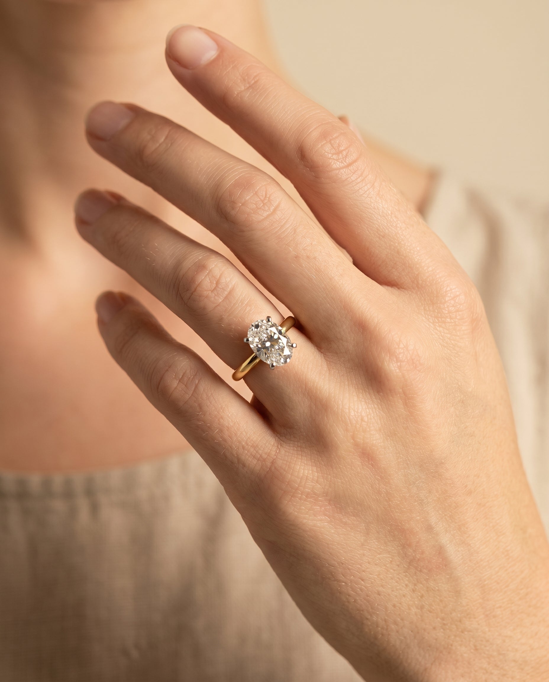 The Lolette engagement ring setting in 18K Yellow Gold, classic low base solitaire design | RockHer