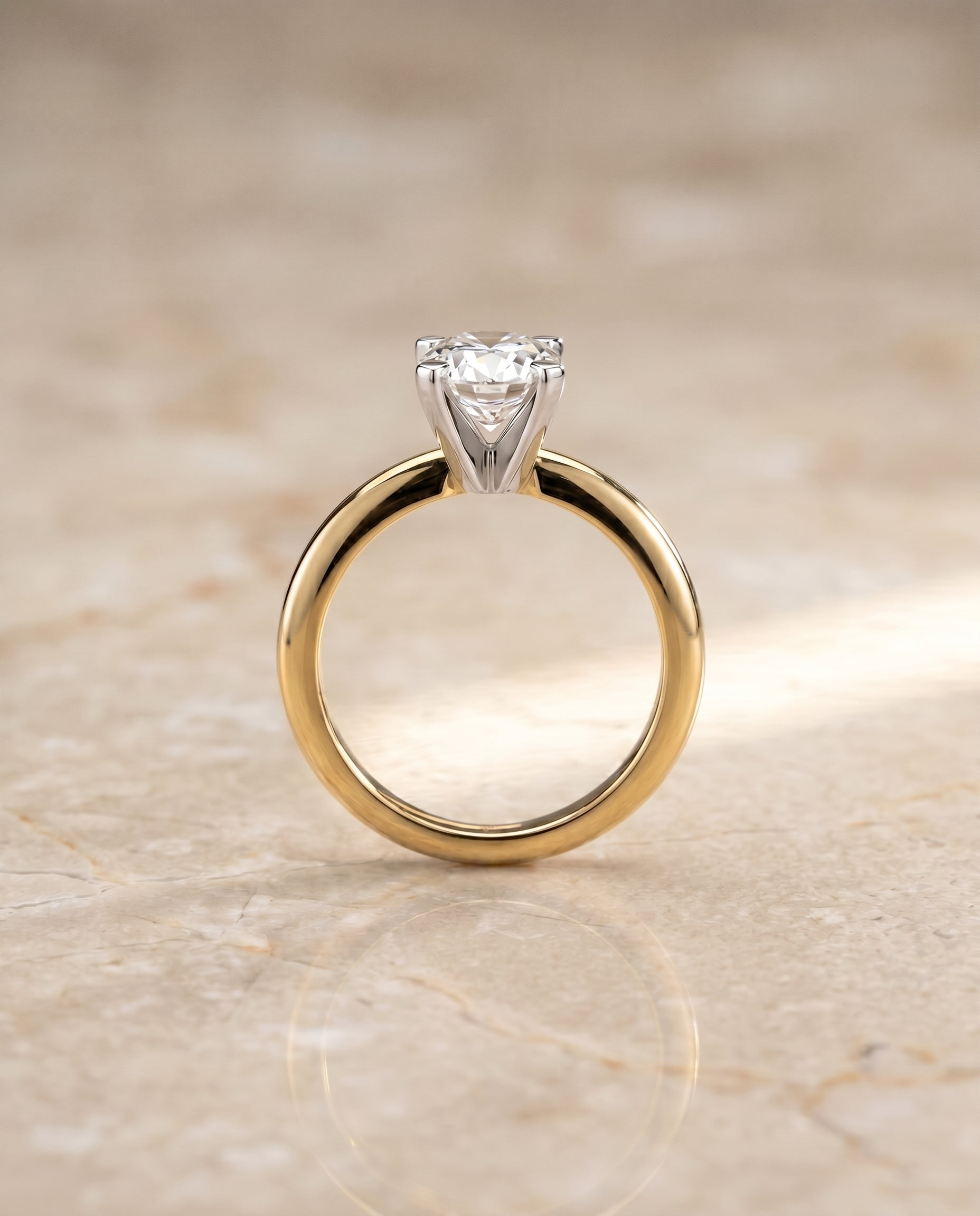 The Lolette setting for oval diamonds, made to order in 18K Yellow Gold | RockHer