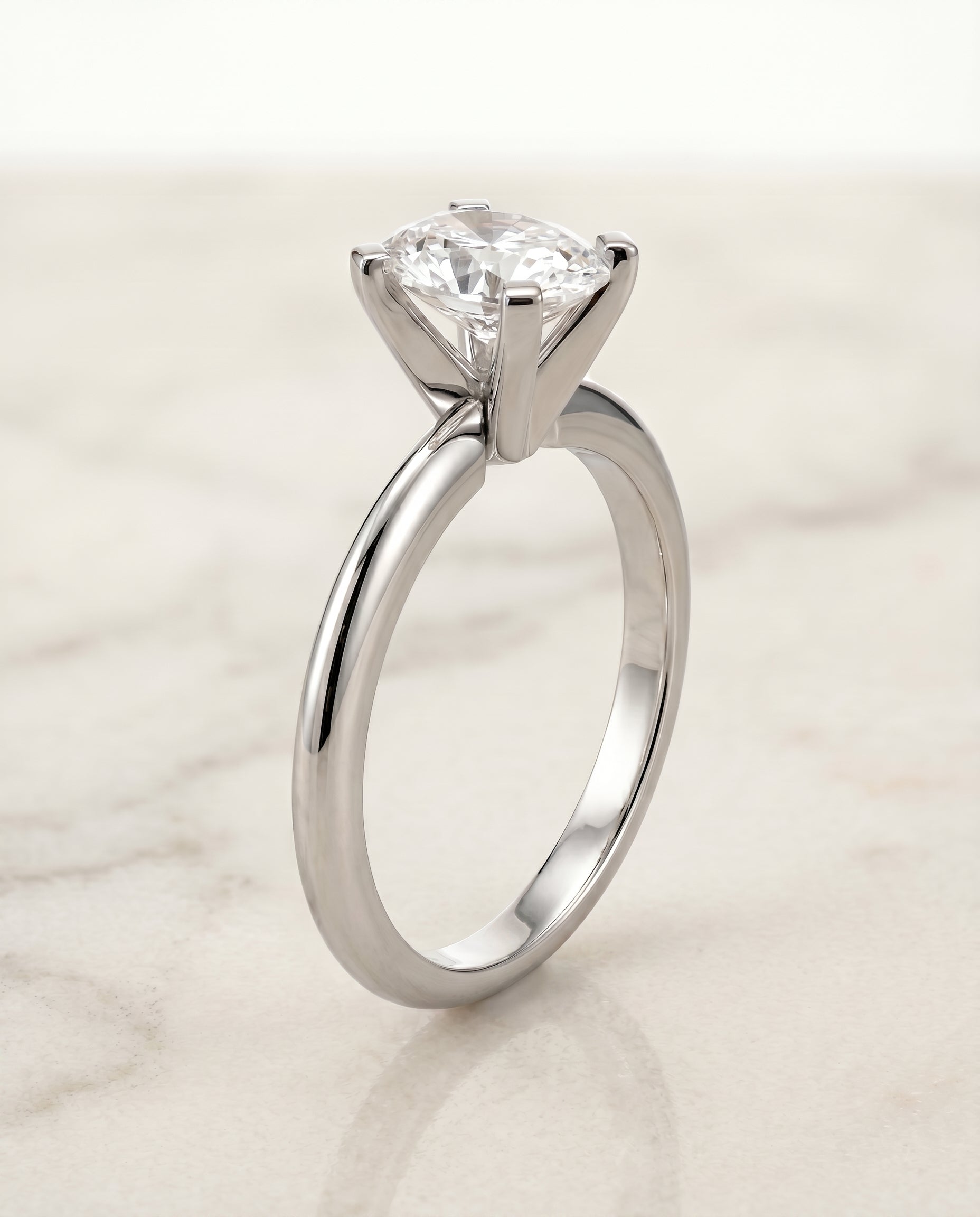 Classic Low Base Solitaire styling on The Lolette oval engagement ring setting | RockHer