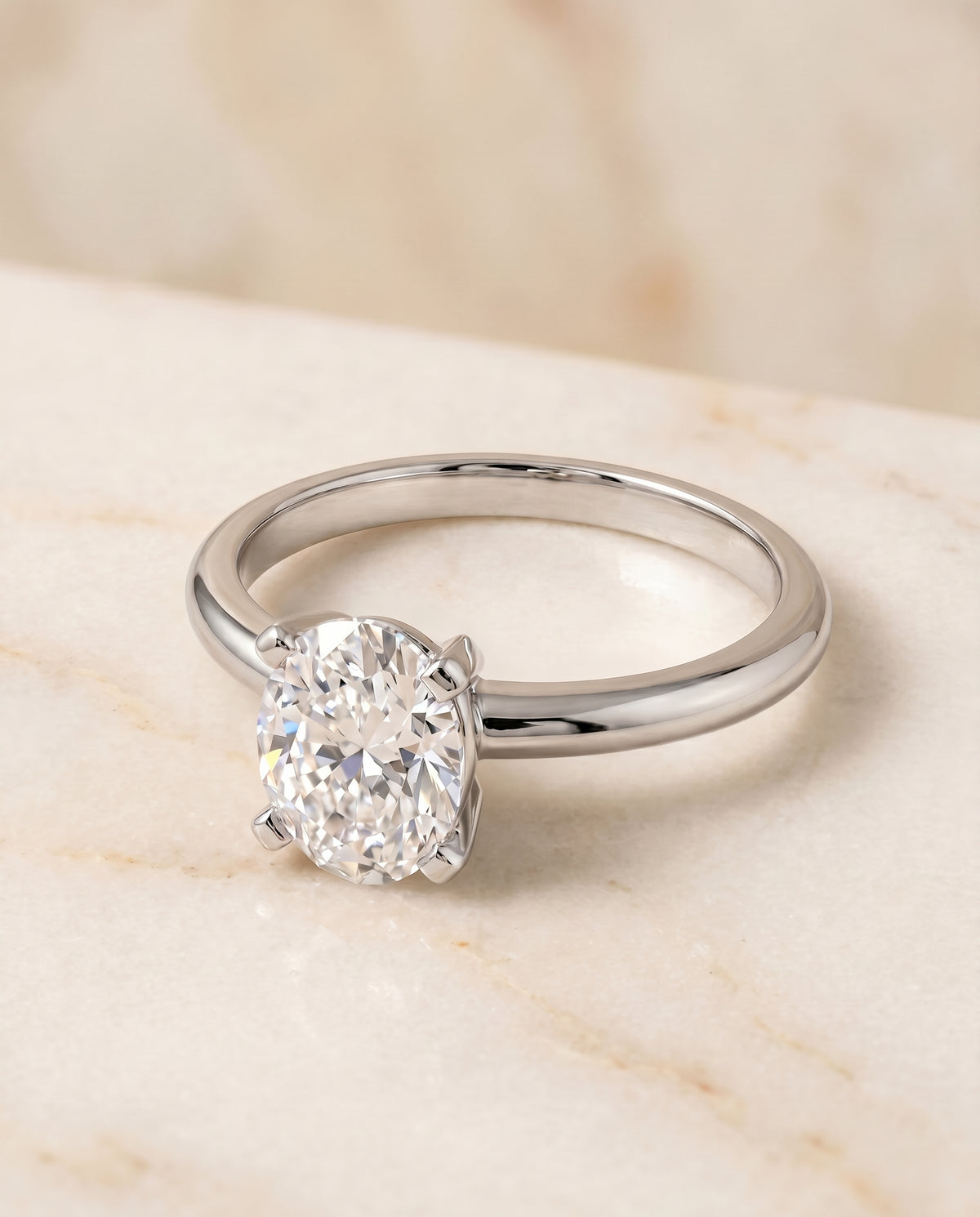 The Lolette oval engagement ring setting in Platinum | RockHer