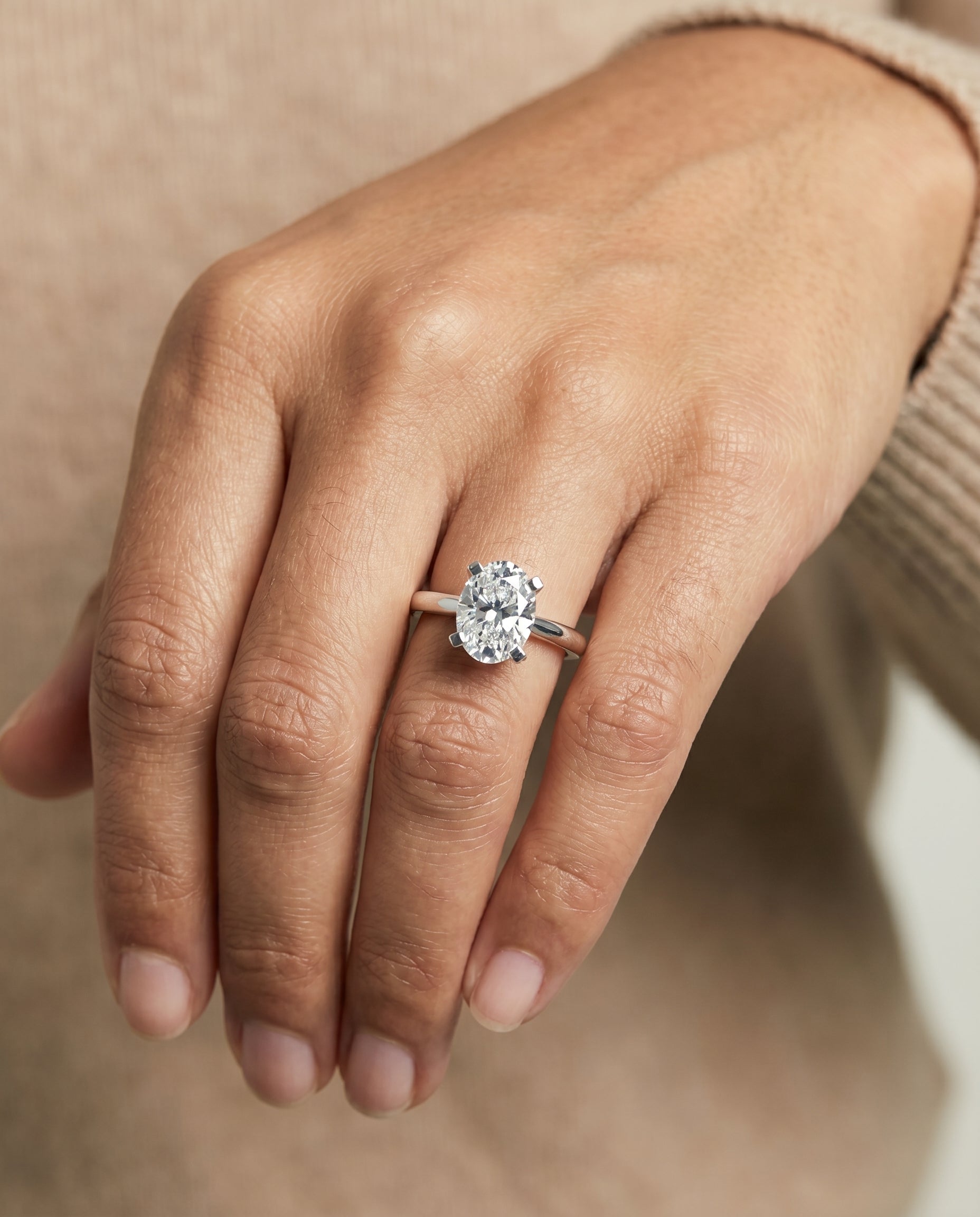 The Lolette engagement ring setting in Platinum, classic low base solitaire design | RockHer