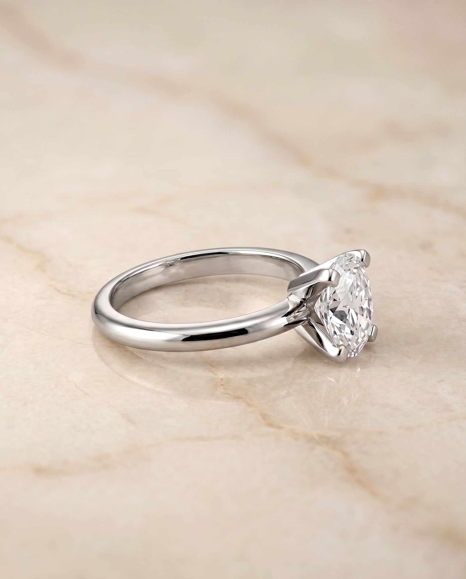 The Lolette setting for oval diamonds, made to order in Platinum | RockHer