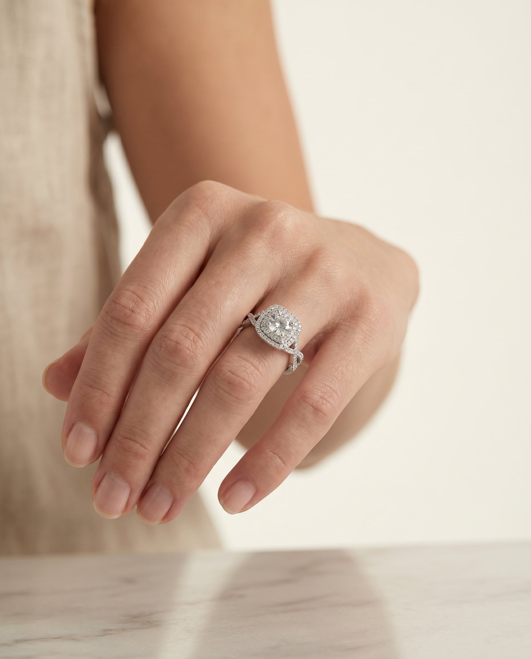 The Macy setting for round diamonds, made to order in Platinum | RockHer