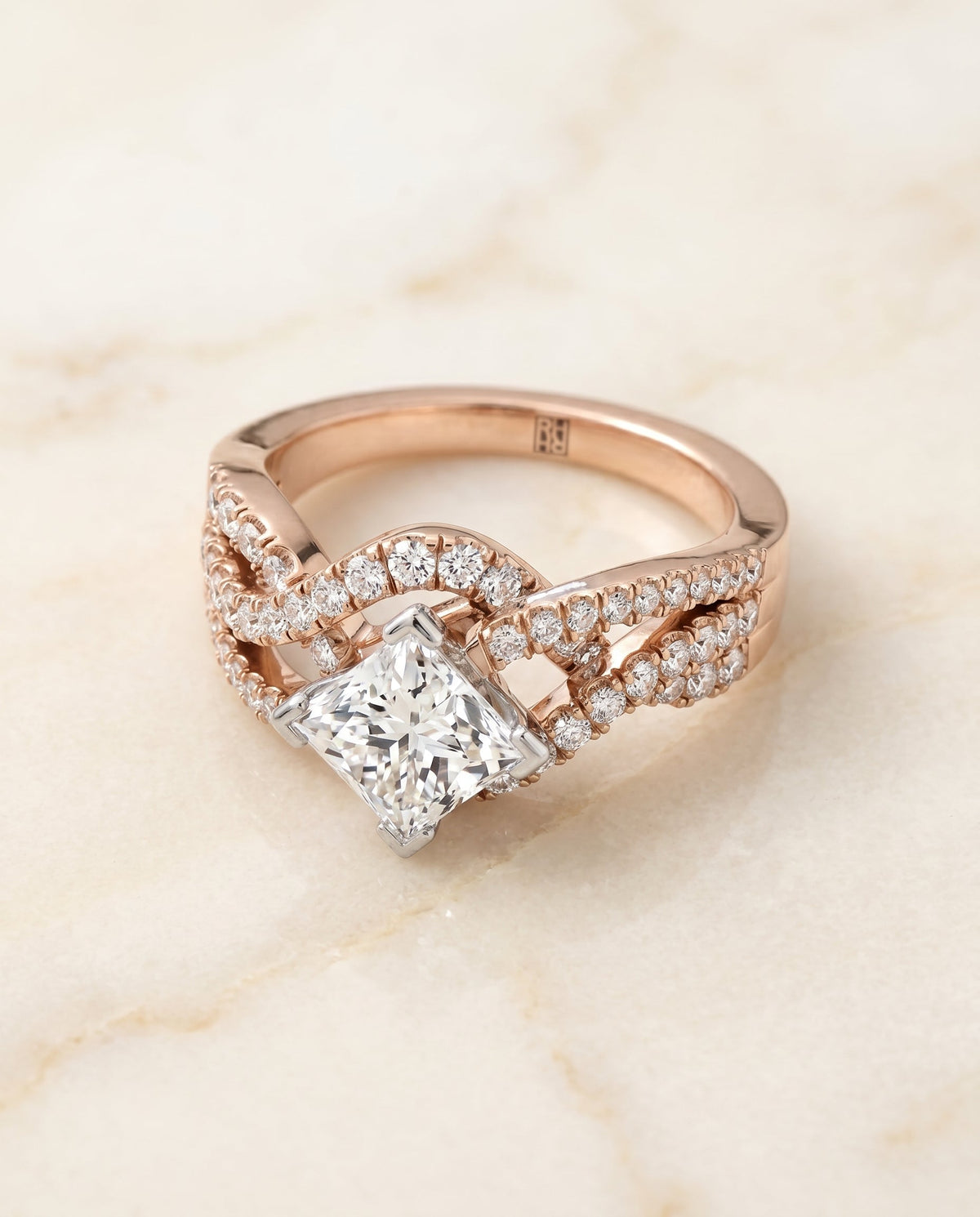 The Marguerite princess engagement ring setting in 14K Rose Gold | RockHer