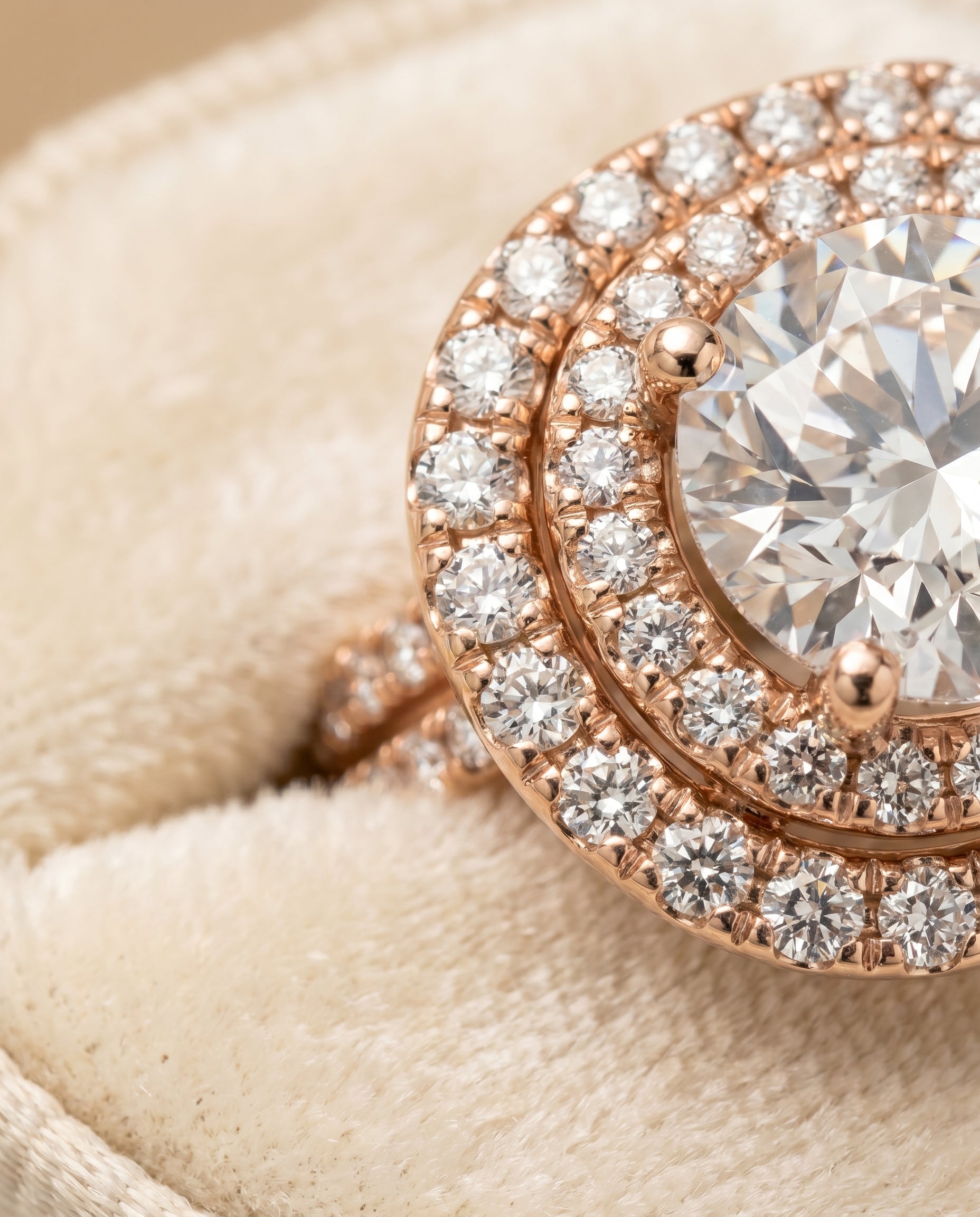 14K Rose Gold band of The Maria round engagement ring setting | RockHer