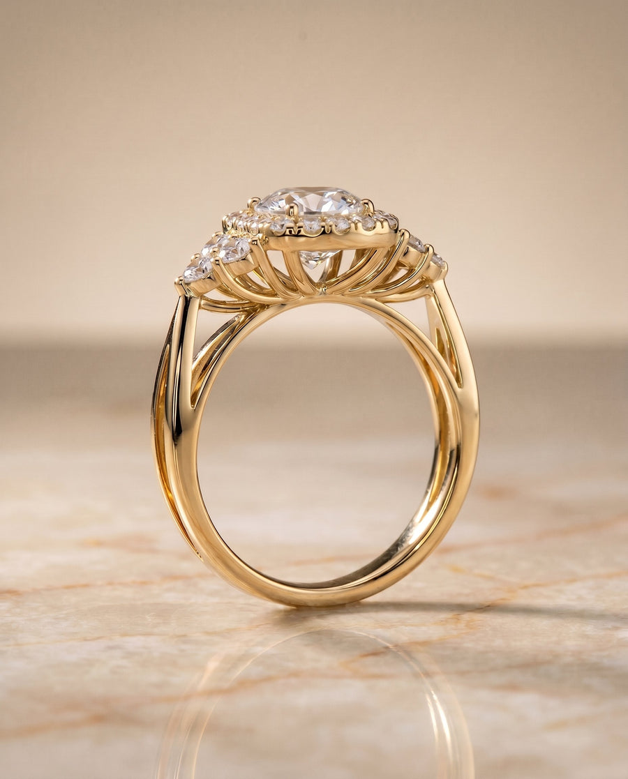 The Melisma Select Engagement Ring, made to order in our Los Angeles atelier
