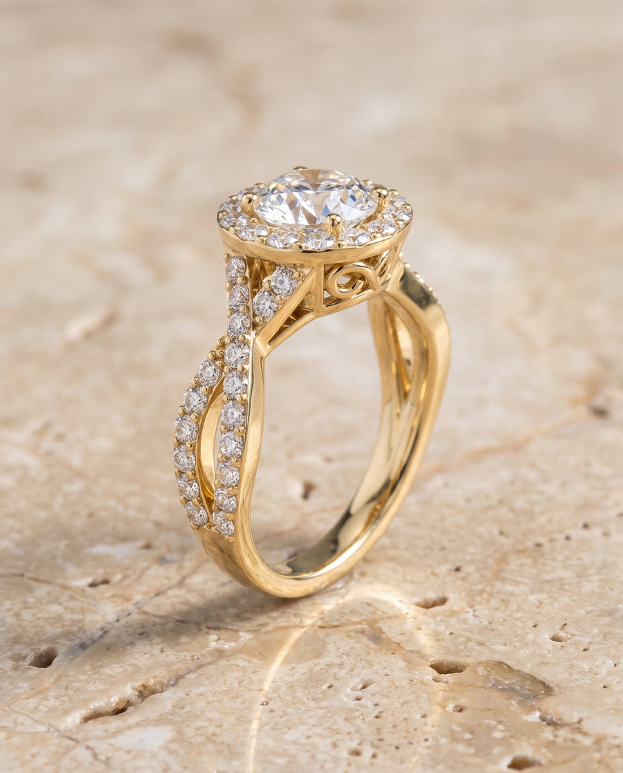 The Melody Engagement Ring, made to order in our Los Angeles atelier