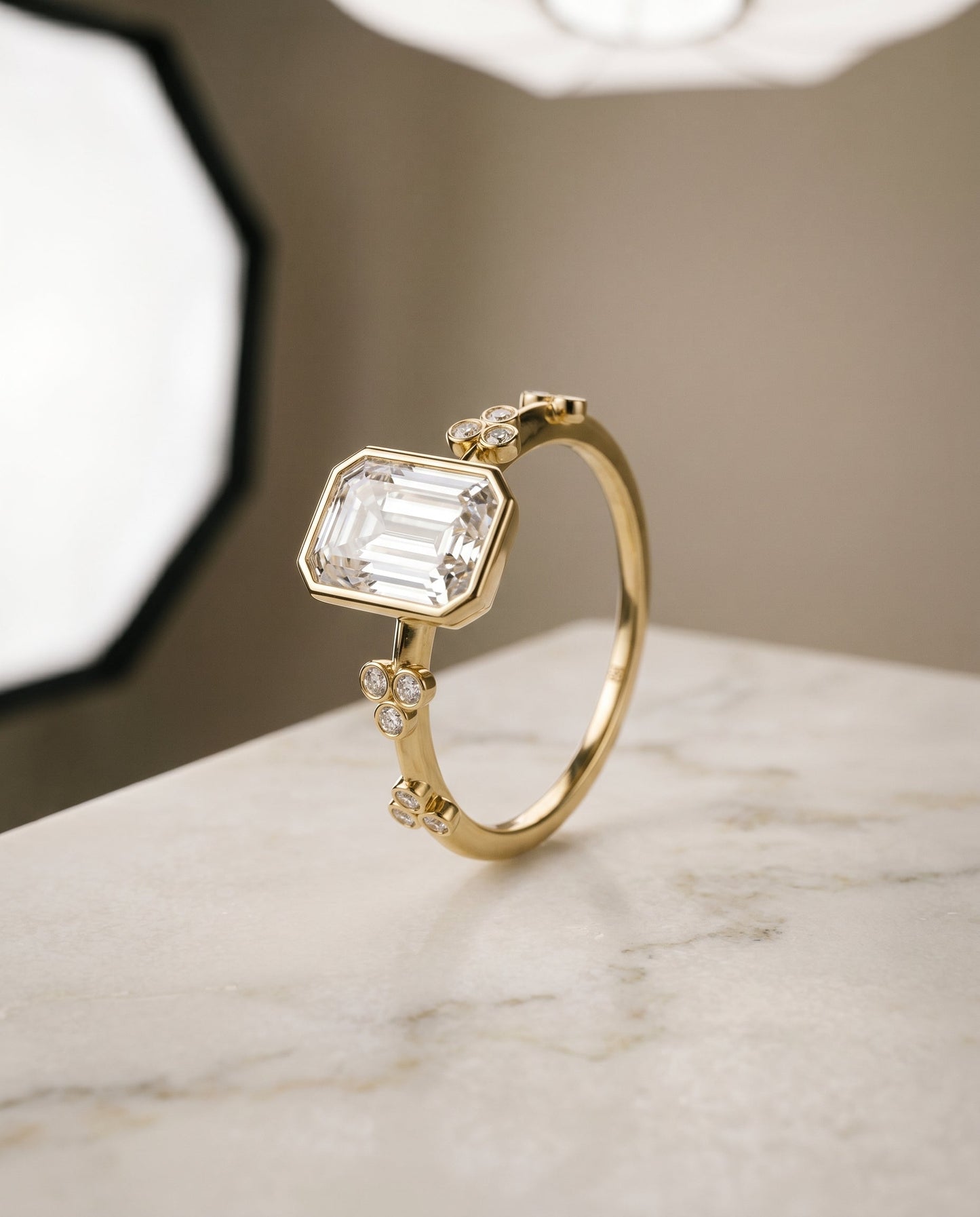 The Miley Select Solitaire Engagement Ring with Lab Diamond in 18K Yellow Gold - view 2