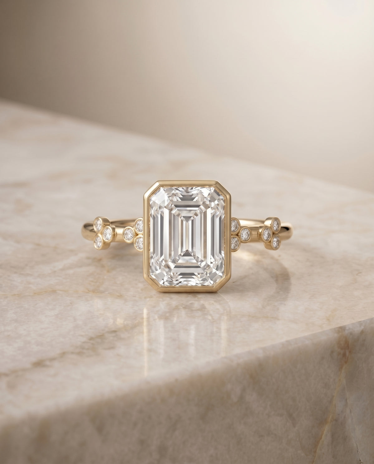 The Miley emerald engagement ring setting in 18K Yellow Gold | RockHer
