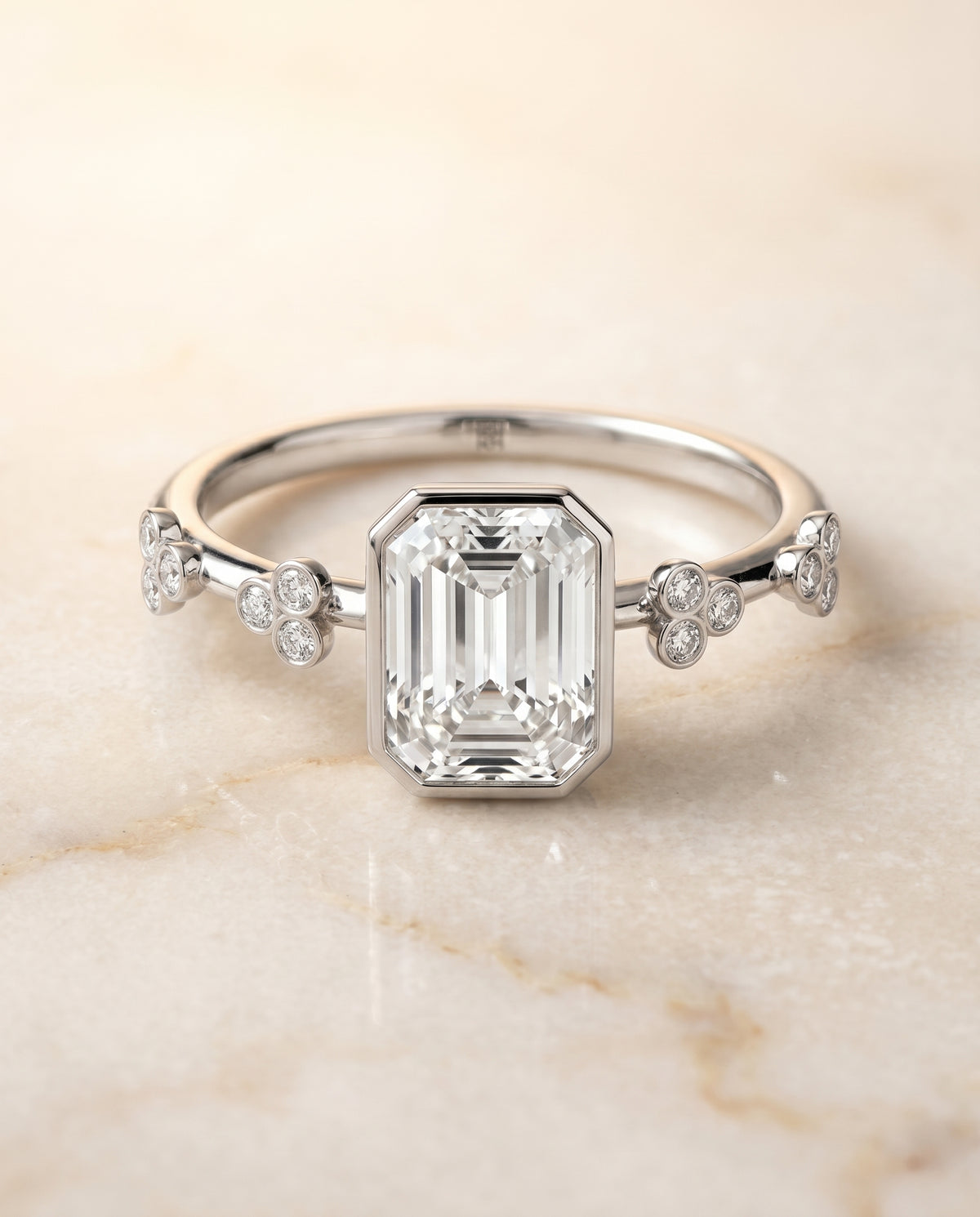 The Miley emerald engagement ring setting in Platinum | RockHer