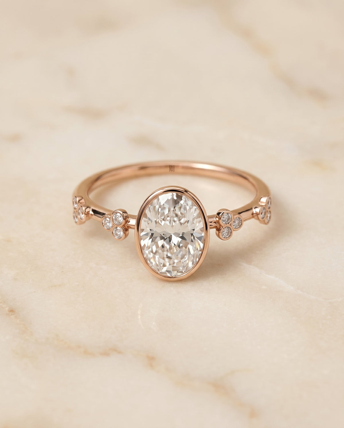 The Miley oval engagement ring setting in 14K Rose Gold | RockHer