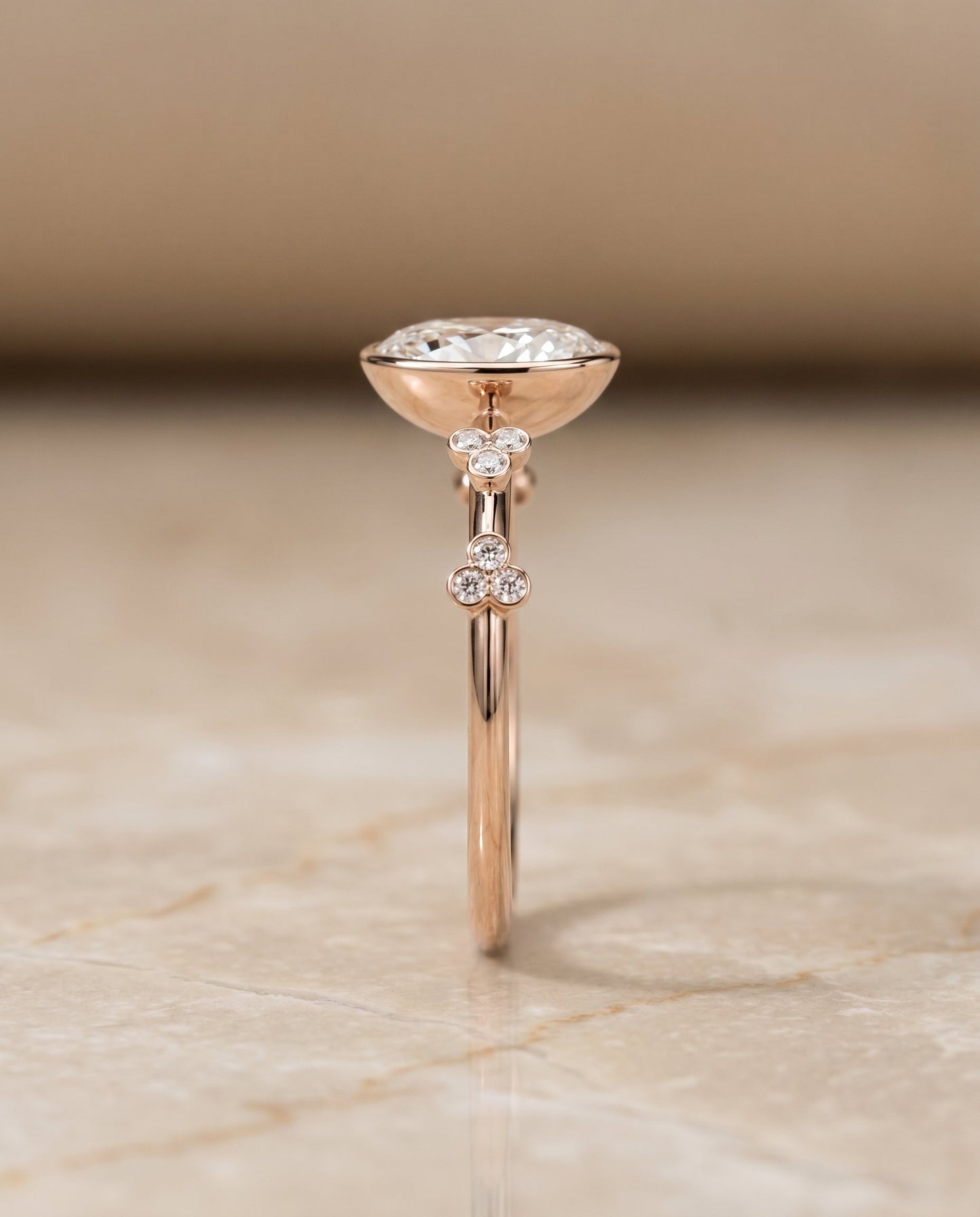 The Miley Select Solitaire Engagement Ring with Lab Diamond in 14K Rose Gold - view 5