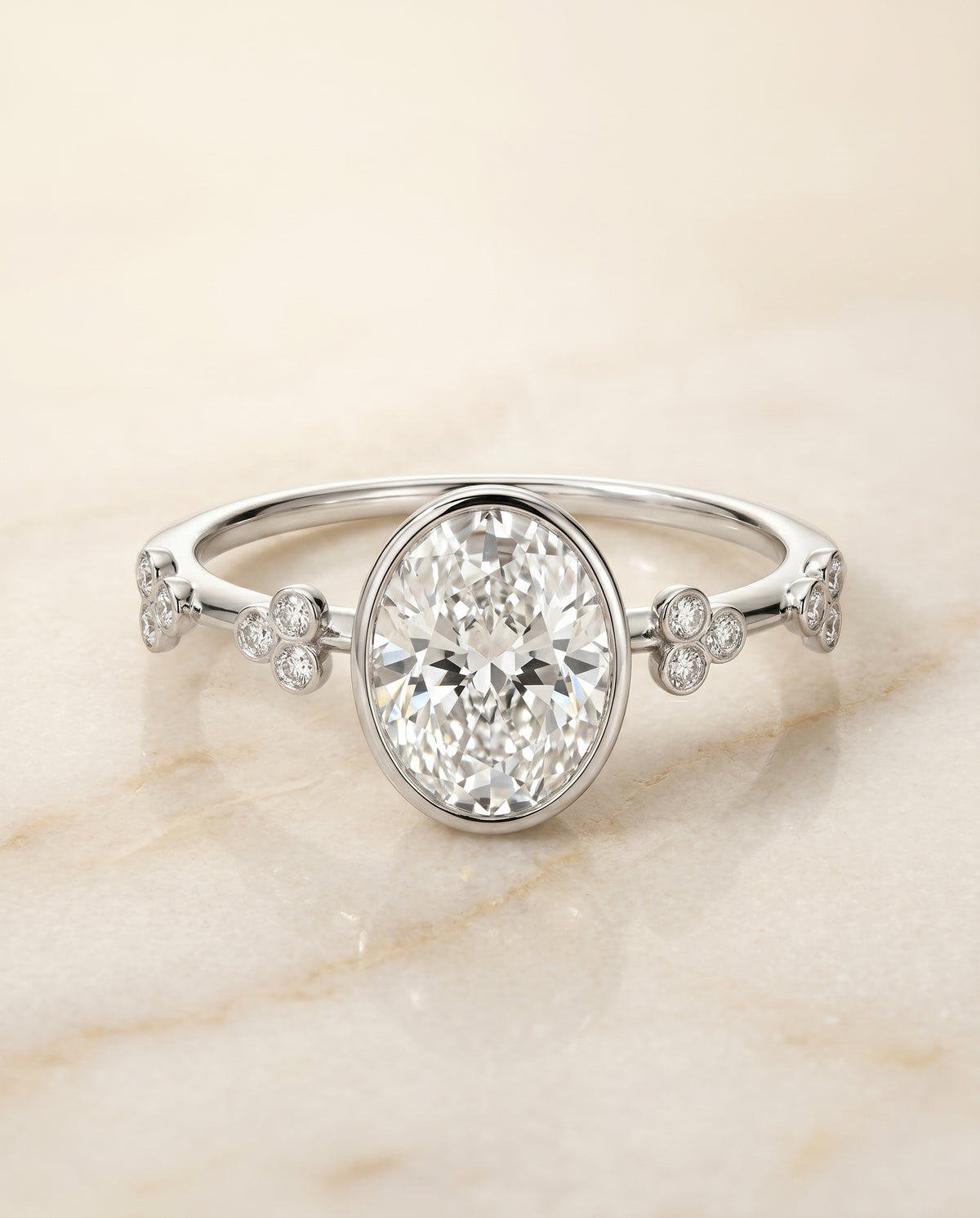 The Miley oval engagement ring setting in Platinum | RockHer