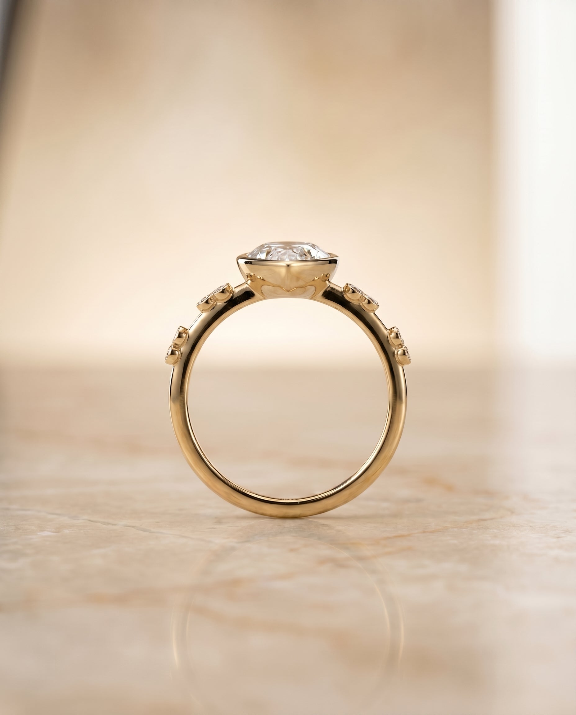 The Miley setting for princess diamonds, made to order in 18K Yellow Gold | RockHer