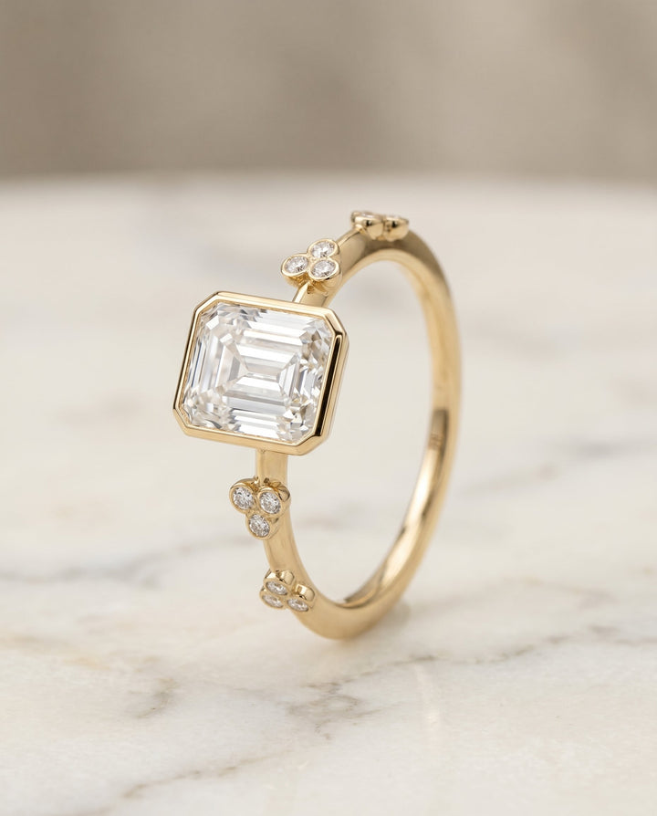 The Miley Select Solitaire Engagement Ring with Lab Diamond in 18K Yellow Gold - view 2