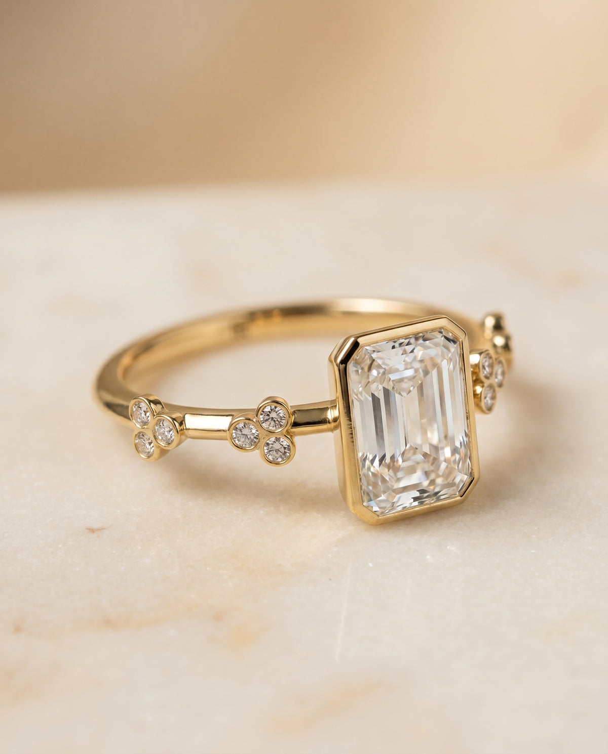 The Miley radiant engagement ring setting in 18K Yellow Gold | RockHer