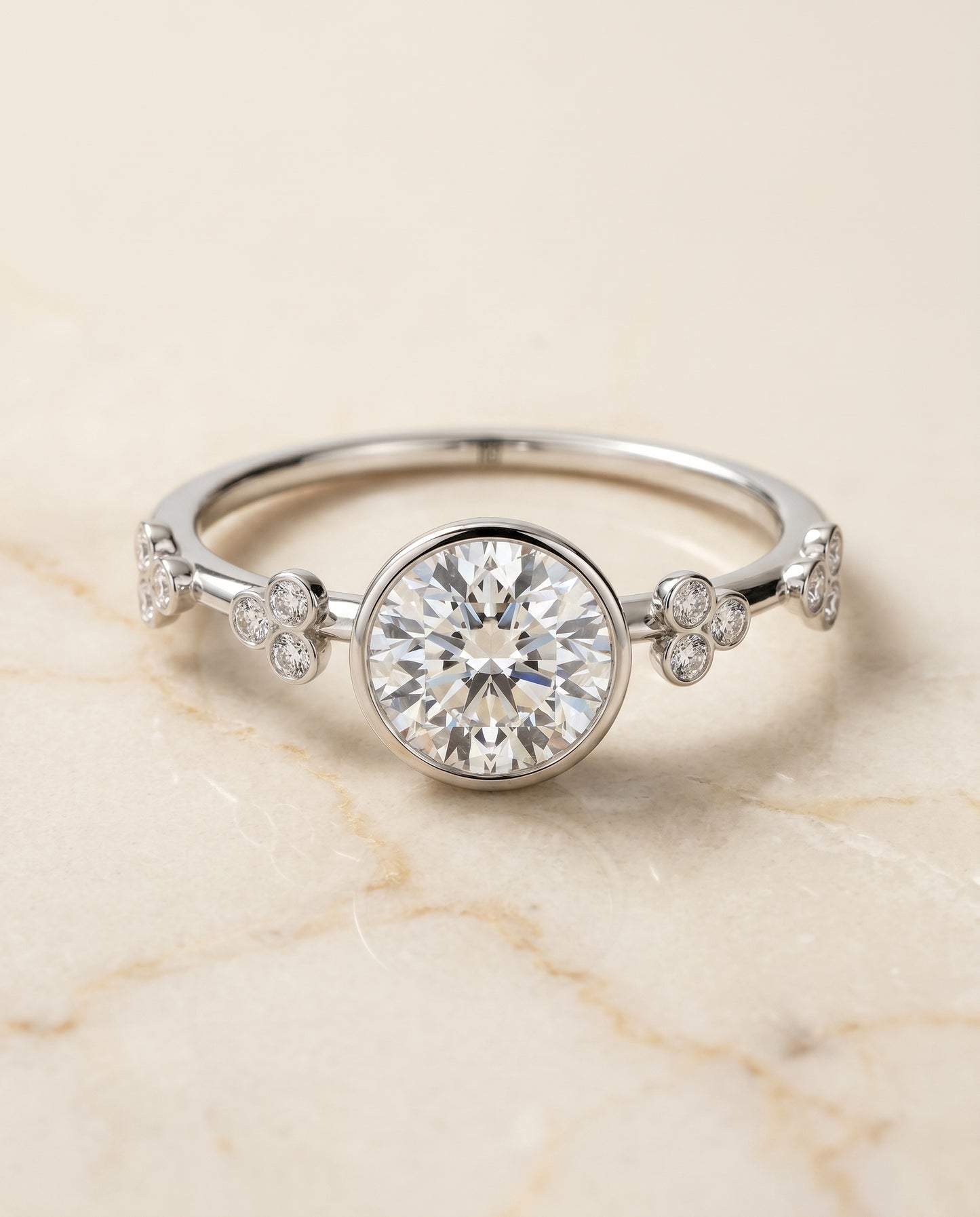 The Miley Solitaire Engagement Ring Setting for Round Diamonds in Platinum