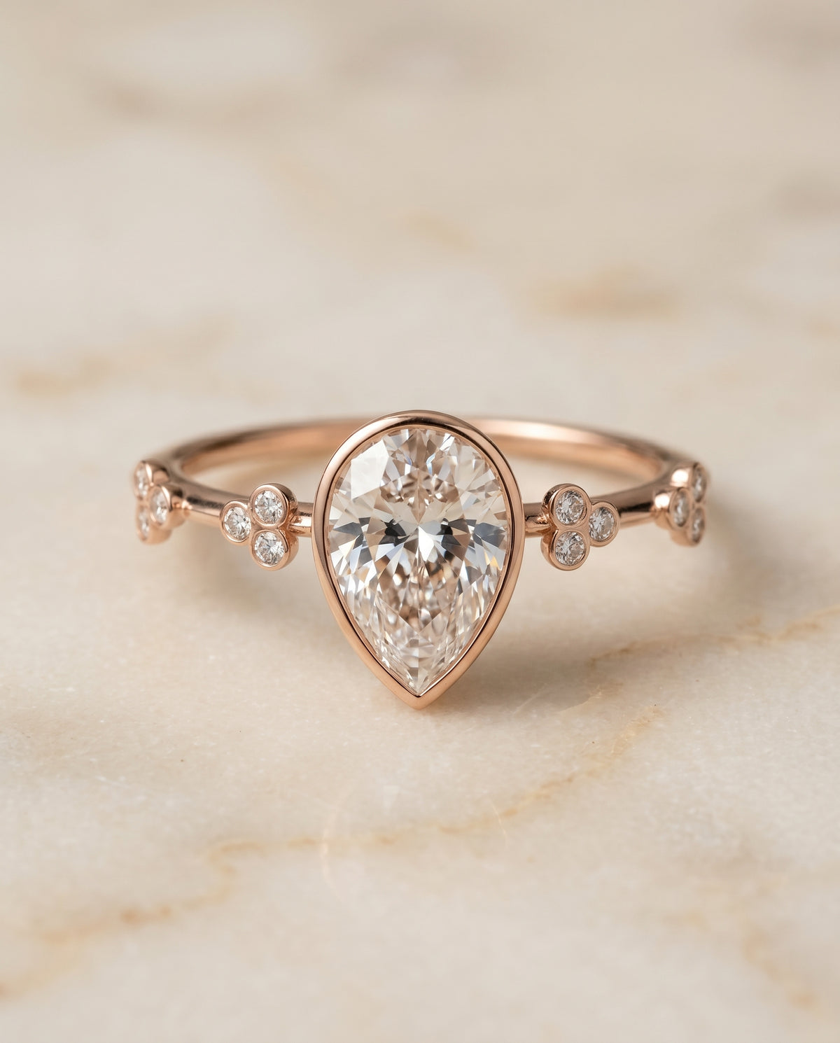 The Miley princess engagement ring setting in 14K Rose Gold | RockHer