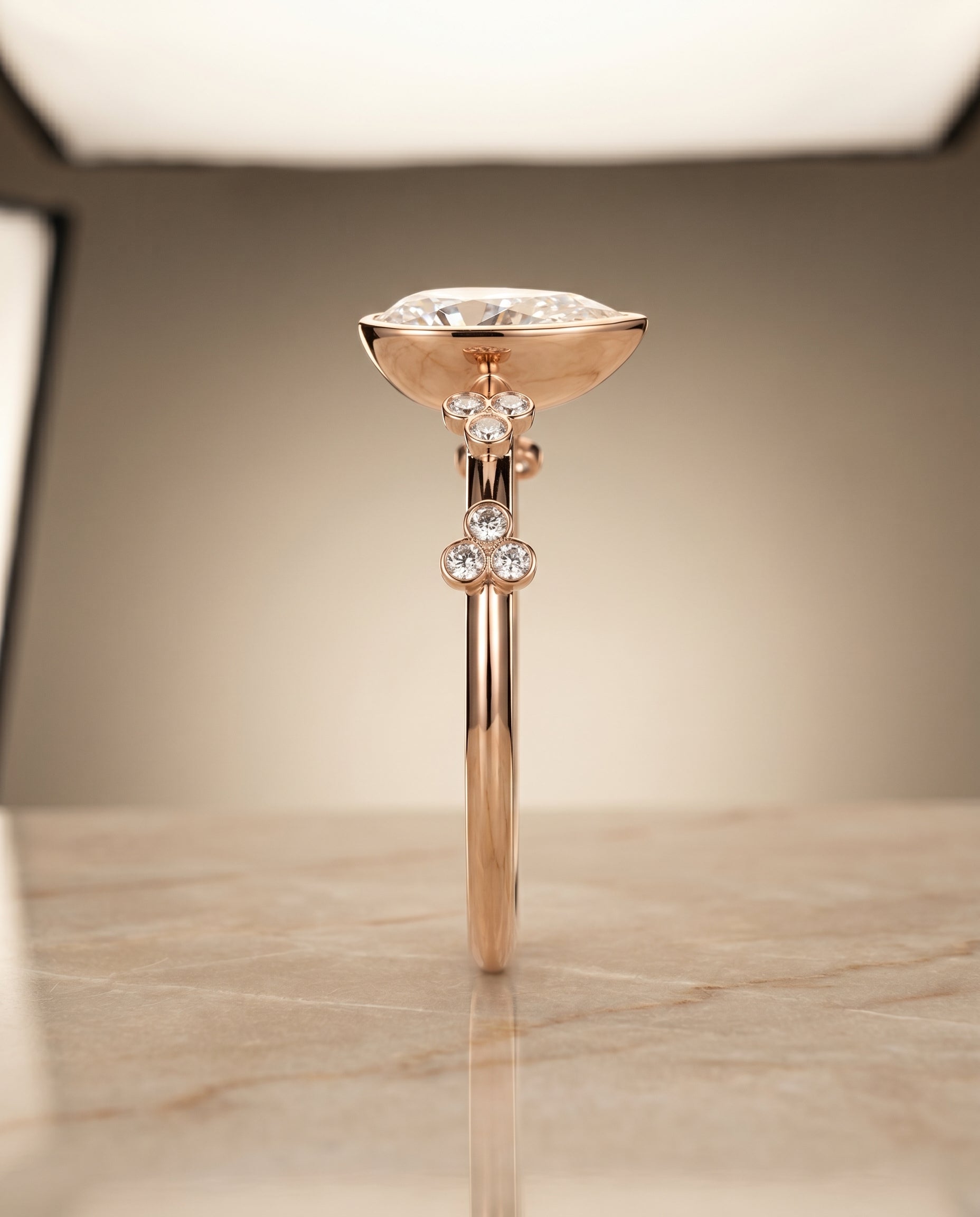 The Miley setting for princess diamonds, made to order in 14K Rose Gold | RockHer