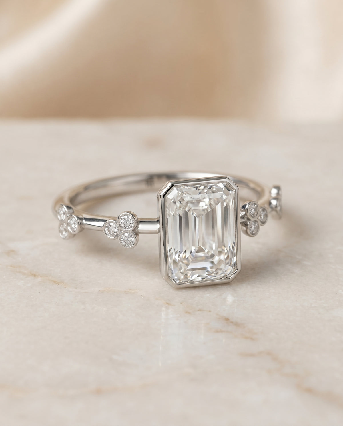 The Miley radiant engagement ring setting in Platinum | RockHer