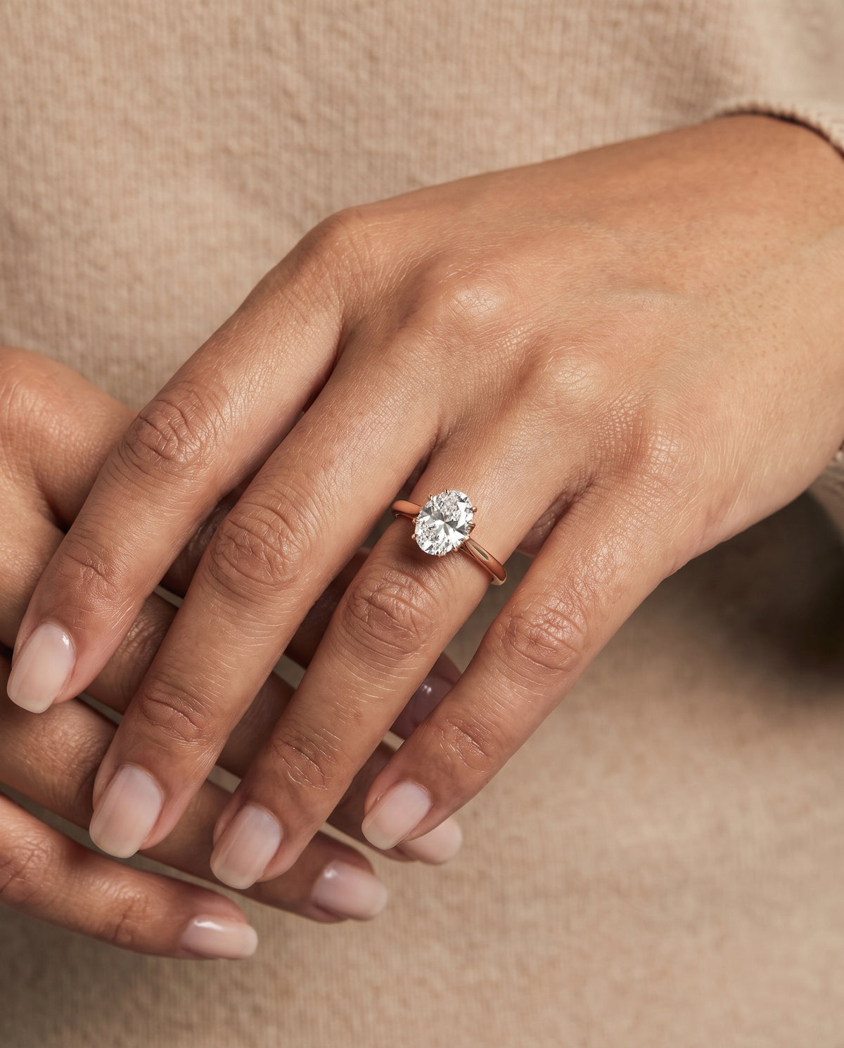 The Natalia Antique Scroll Gallery East West Solitaire Oval Engagement Ring Setting in 14K Rose Gold