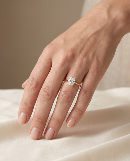 The Natalia Antique Scroll Gallery East West Solitaire Oval Engagement Ring Setting in 18K Yellow Gold