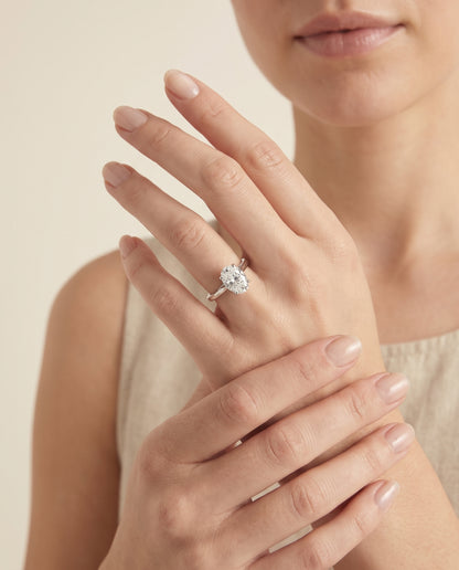 The Natalia Antique Scroll Gallery East West Solitaire Oval Engagement Ring Setting in Platinum