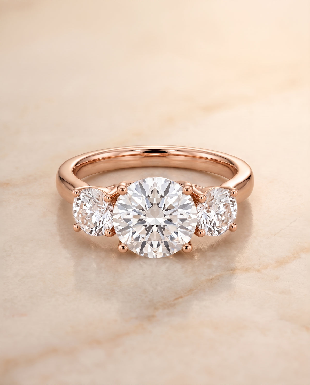 The Natalie round engagement ring setting in 14K Rose Gold | RockHer