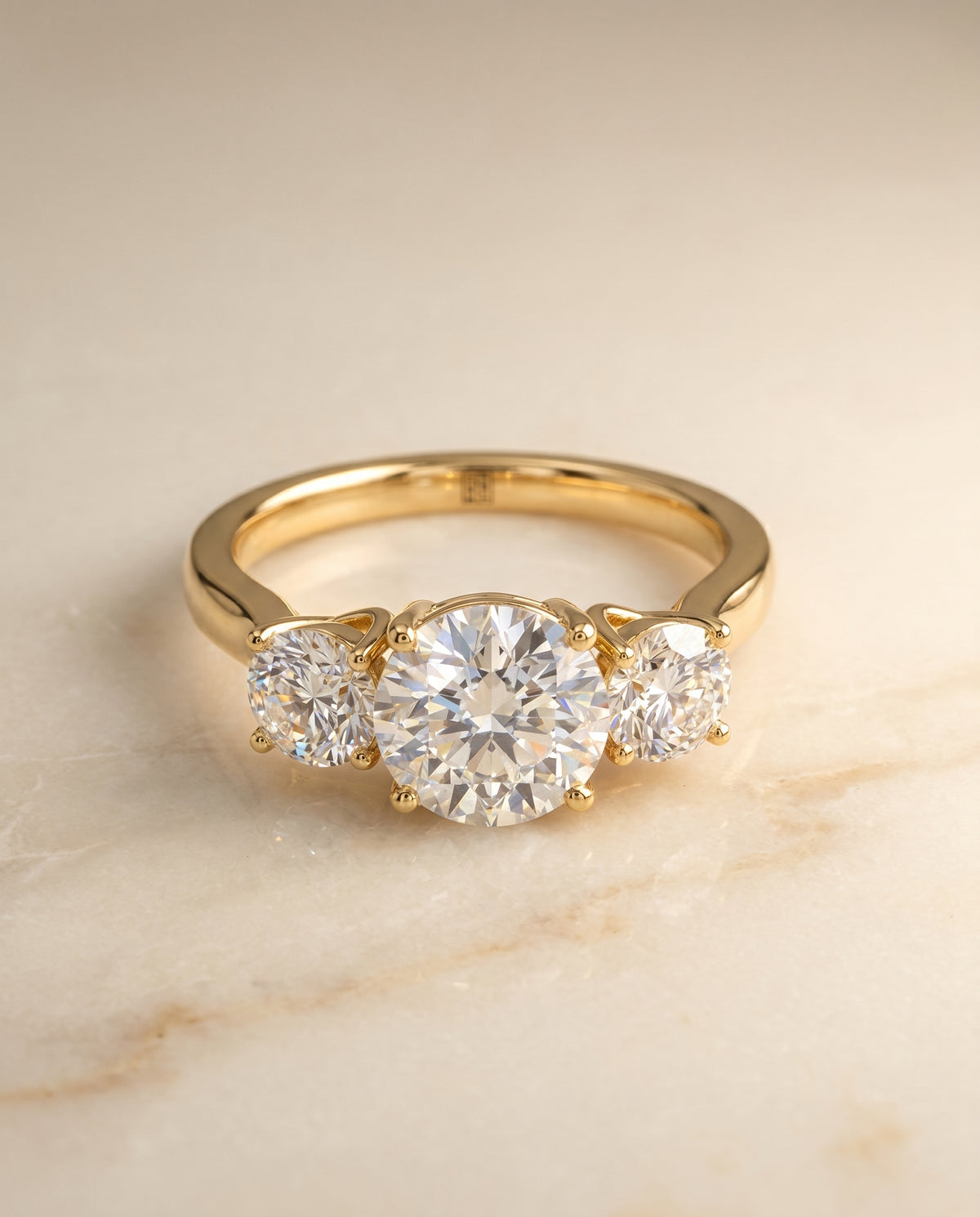 The Natalie round engagement ring setting in 18K Yellow Gold | RockHer