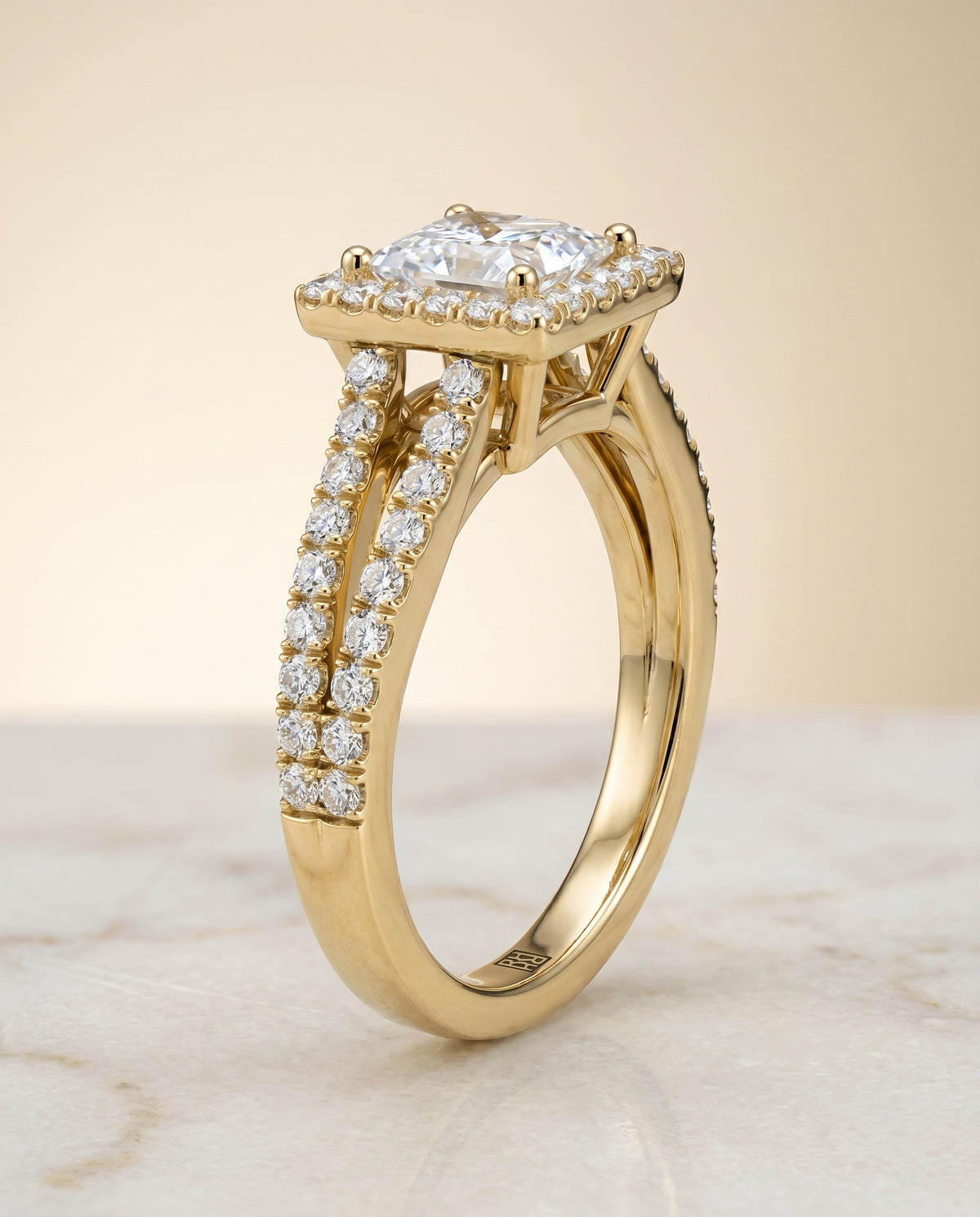 The Nicki princess engagement ring setting in 18K Yellow Gold | RockHer
