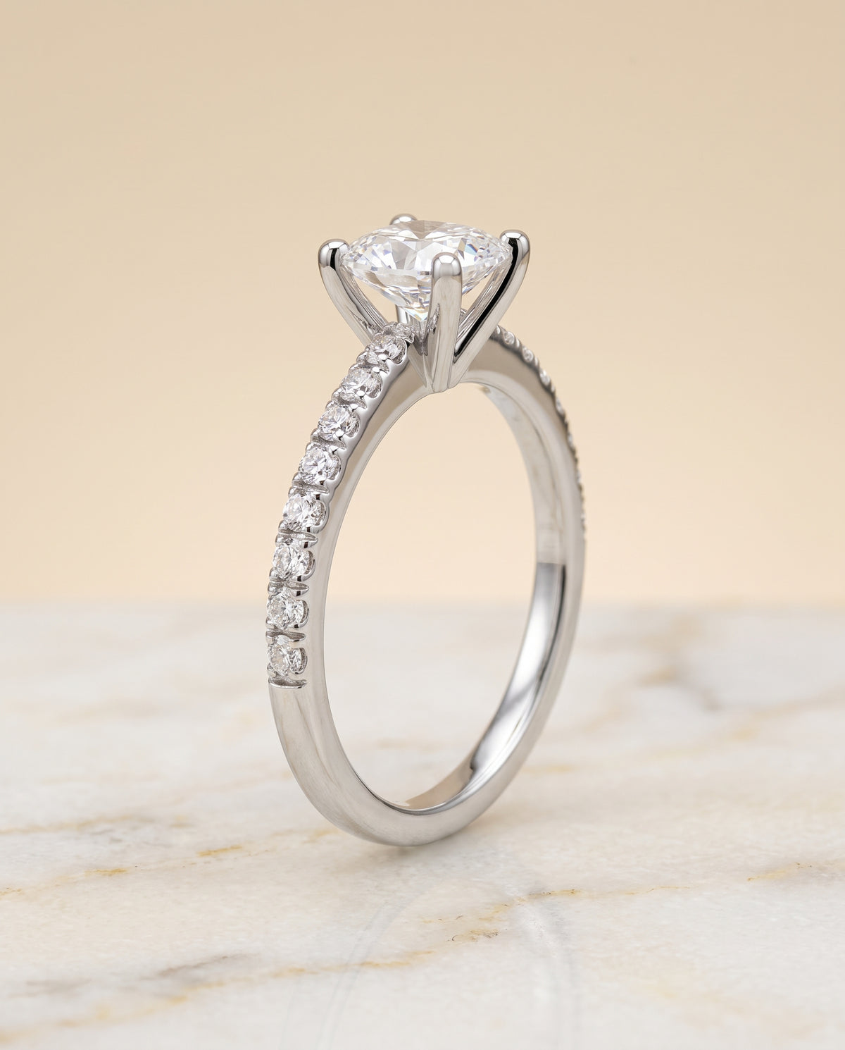 The Norah setting for cushion diamonds, made to order in Platinum | RockHer