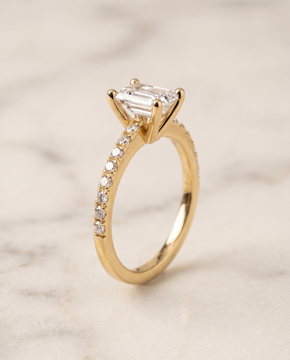 The Norah emerald engagement ring setting in 18K Yellow Gold | RockHer