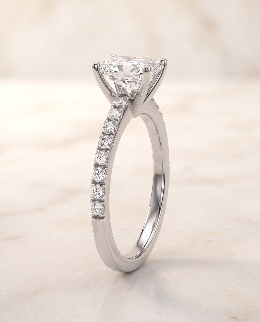 The Norah Engagement Ring, made to order in our Los Angeles atelier