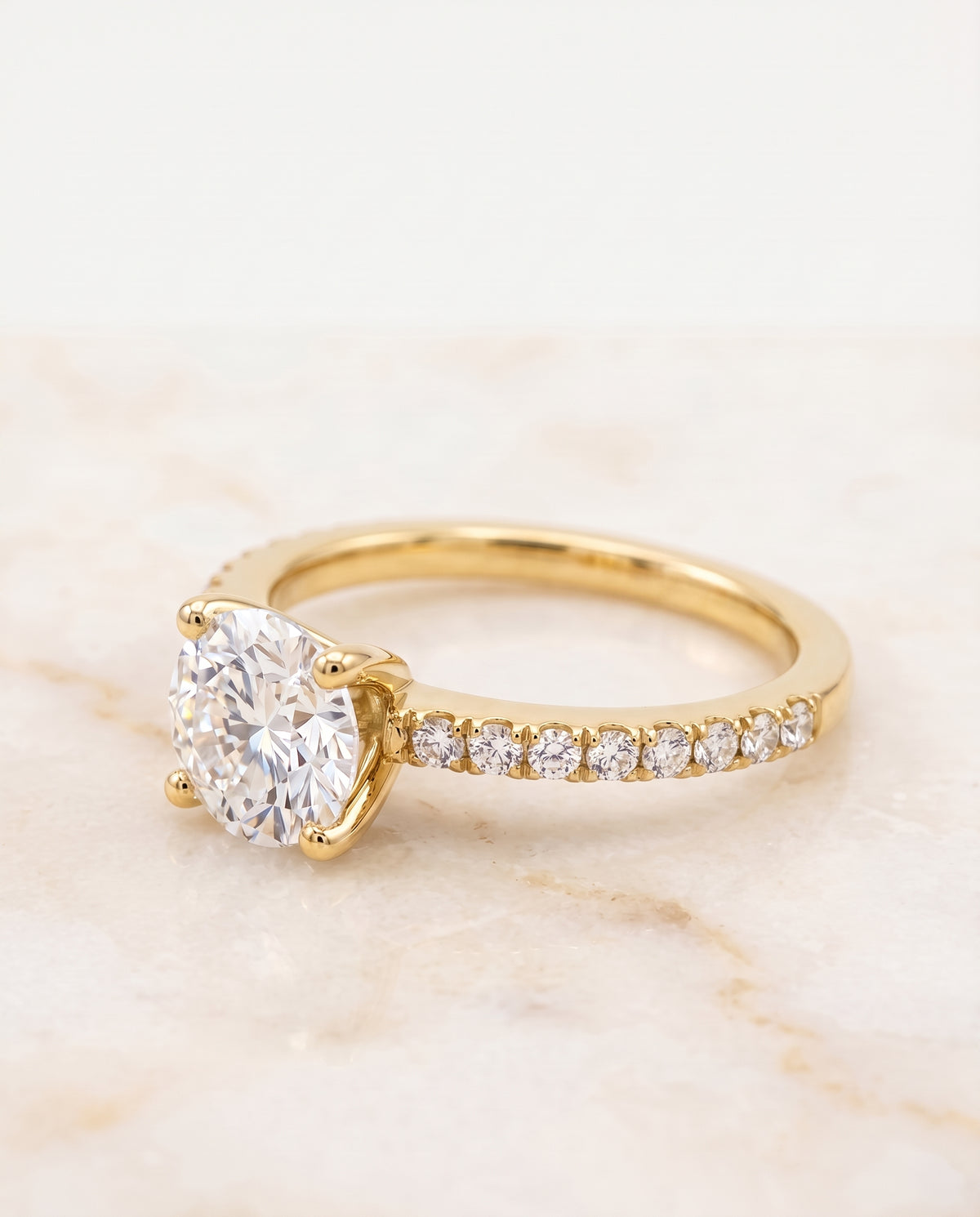 The Norah round engagement ring setting in 18K Yellow Gold | RockHer