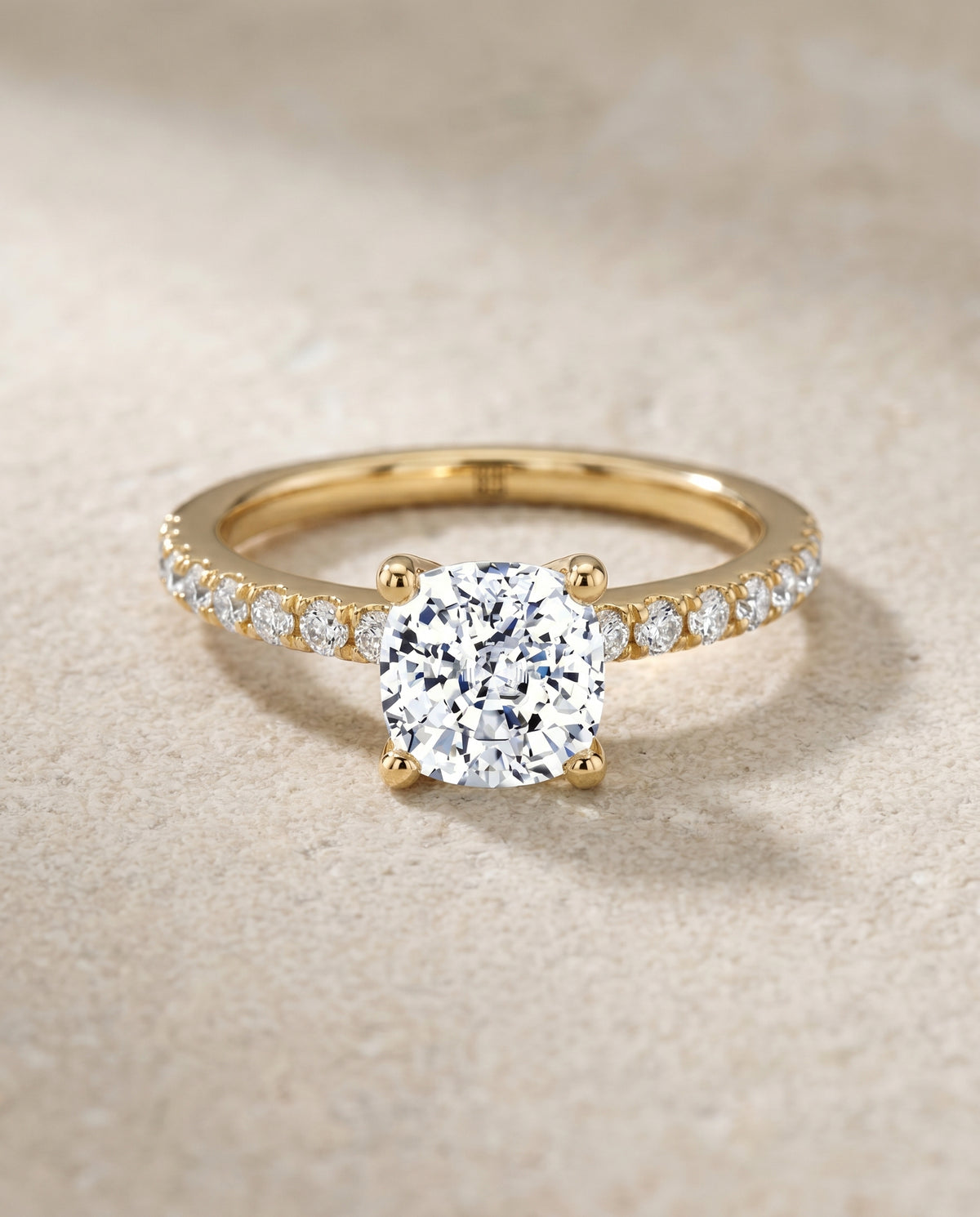 The Norah cushion engagement ring setting in 18K Yellow Gold | RockHer