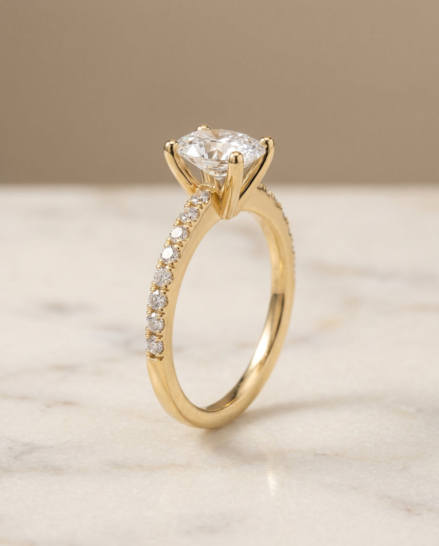 The Norah Select Engagement Ring, made to order in our Los Angeles atelier