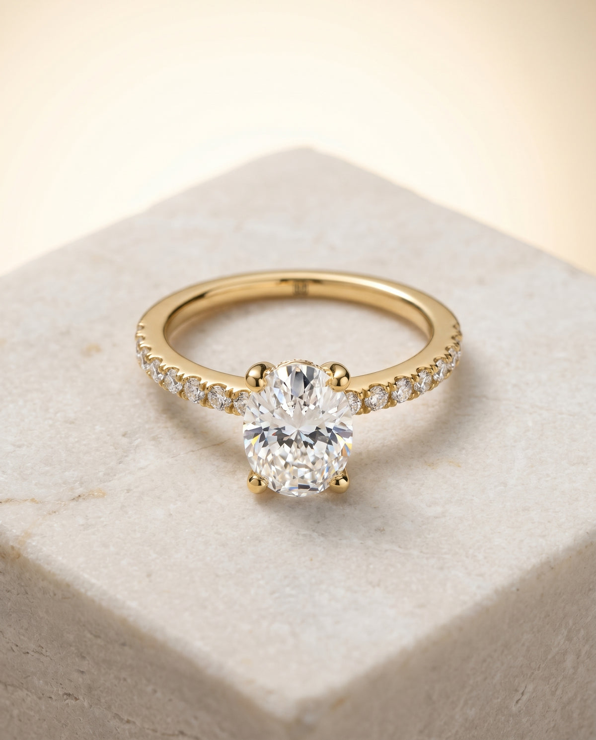 The Norah oval engagement ring setting in 18K Yellow Gold | RockHer