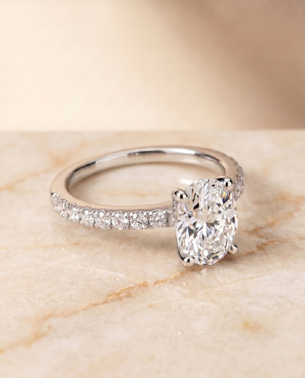 The Norah oval engagement ring setting in Platinum | RockHer