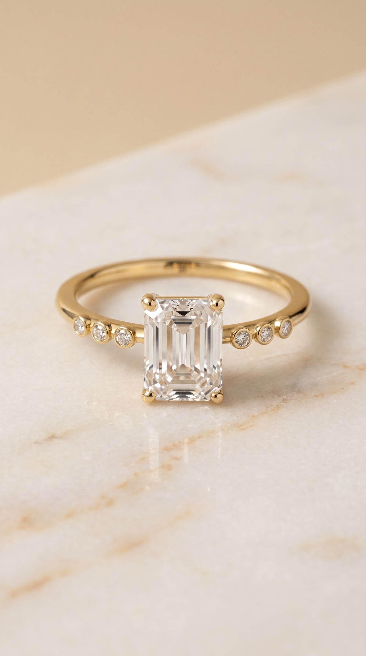 The Peggy emerald engagement ring setting in 18K Yellow Gold | RockHer