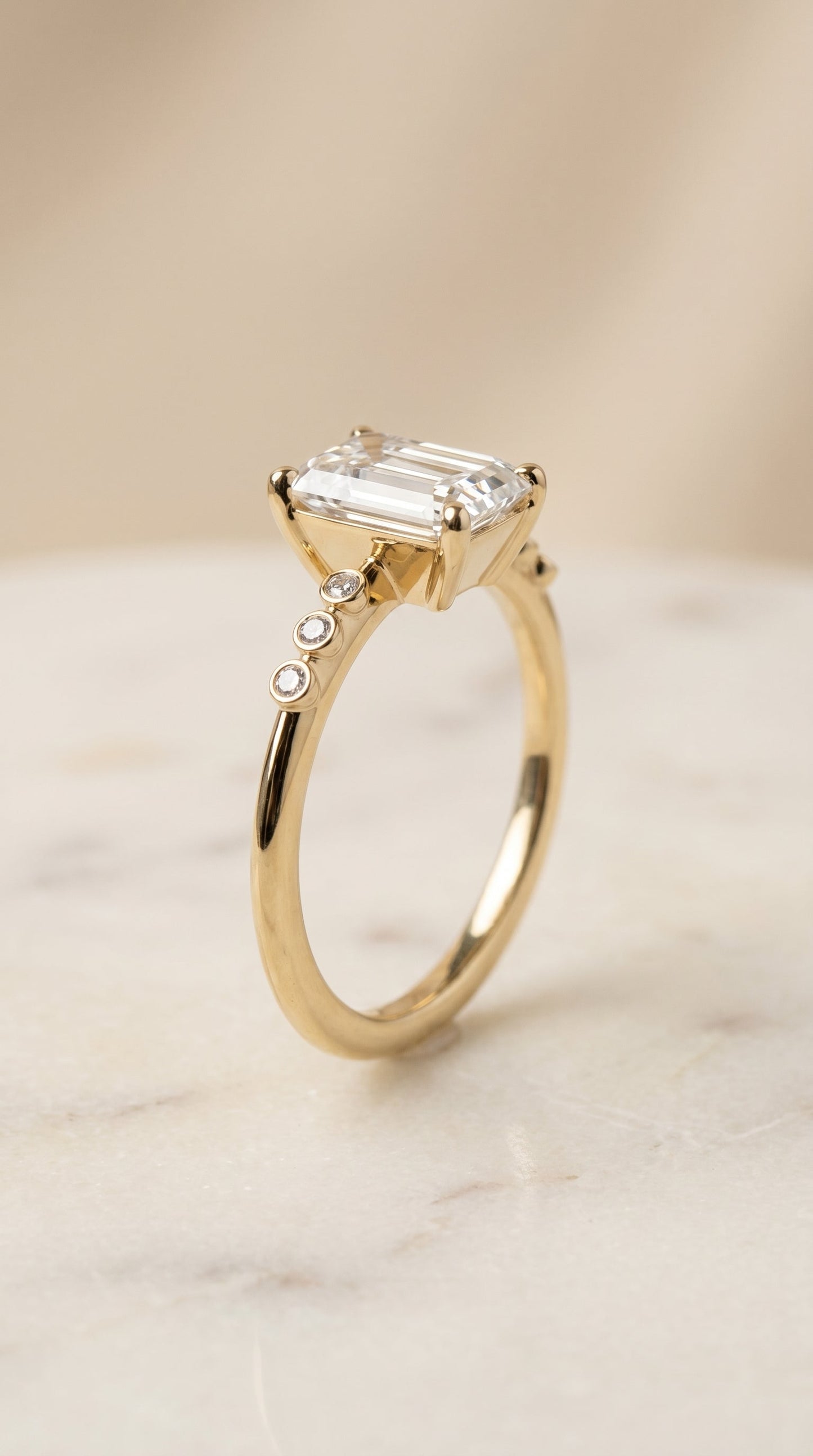 The Peggy Select Solitaire Engagement Ring with Lab Diamond in 18K Yellow Gold - view 2