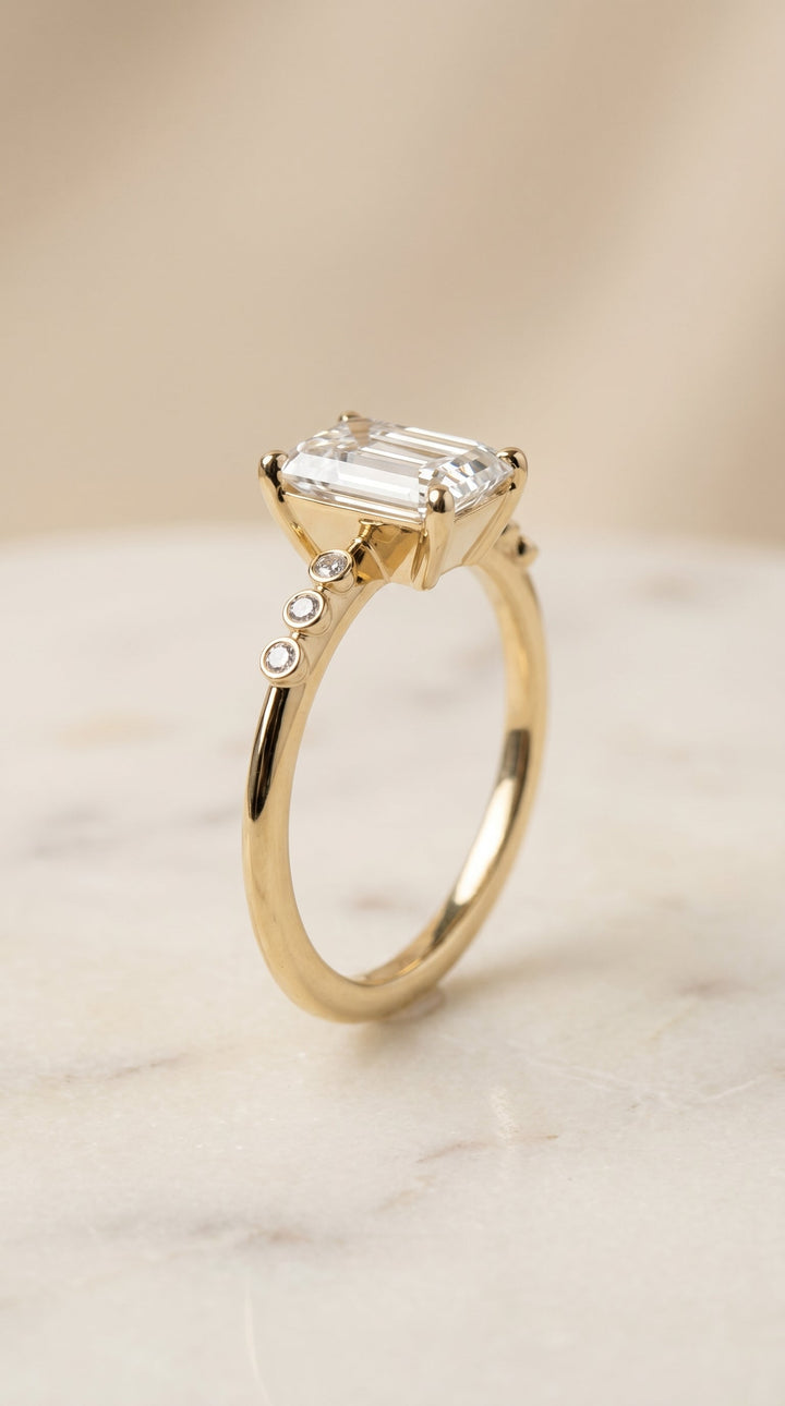The Peggy Select Solitaire Engagement Ring with Lab Diamond in 18K Yellow Gold - view 2